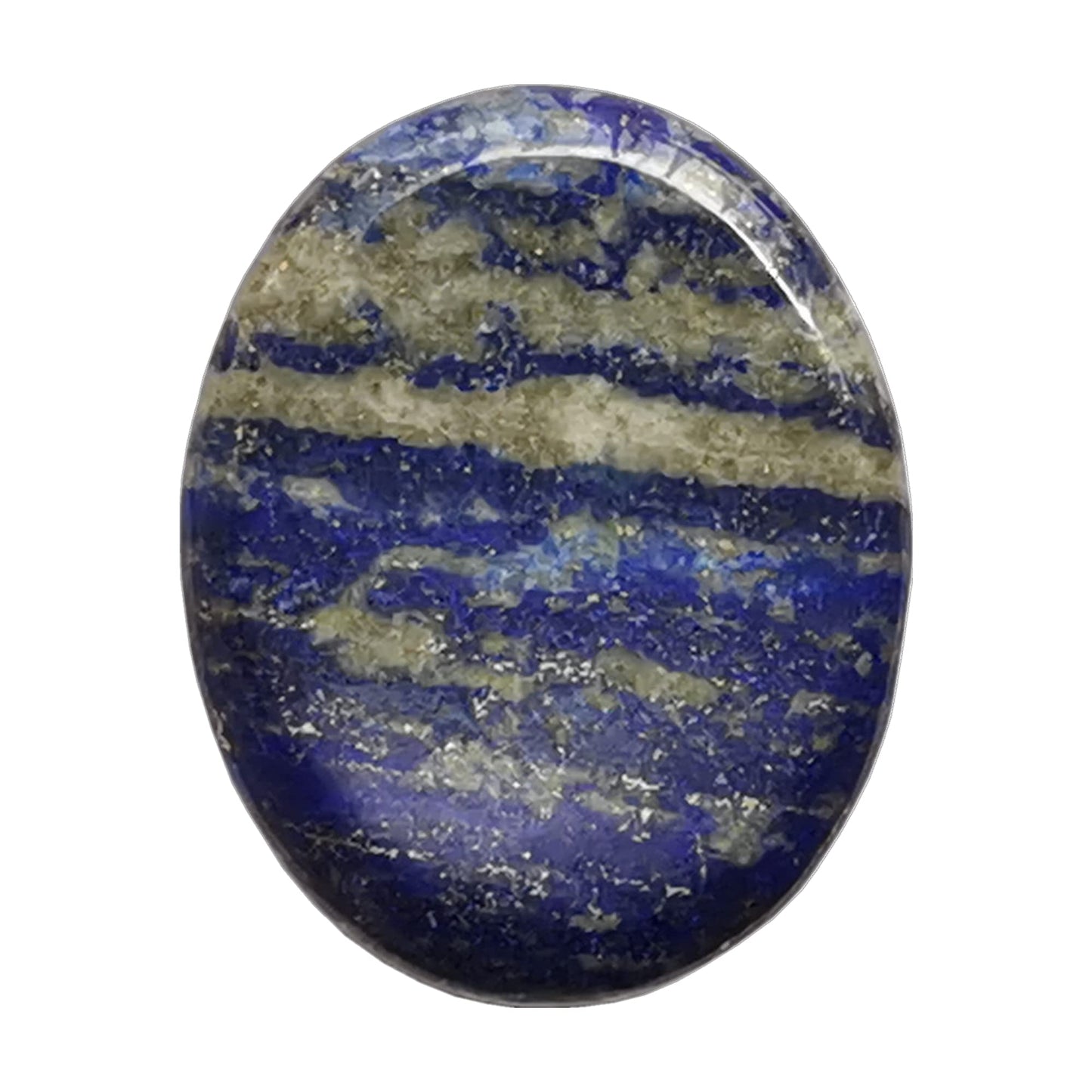 Bacatgem 1 Pcs Natural Lapis Lazuli Crystal Thumb Worry Stone,Stress Relax Healing Reiki Crystal Pocket Palm Stones