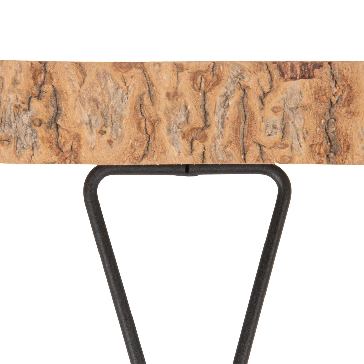 Creative Co-Op Large Paulownia Wood Pedestal with Metal Legs