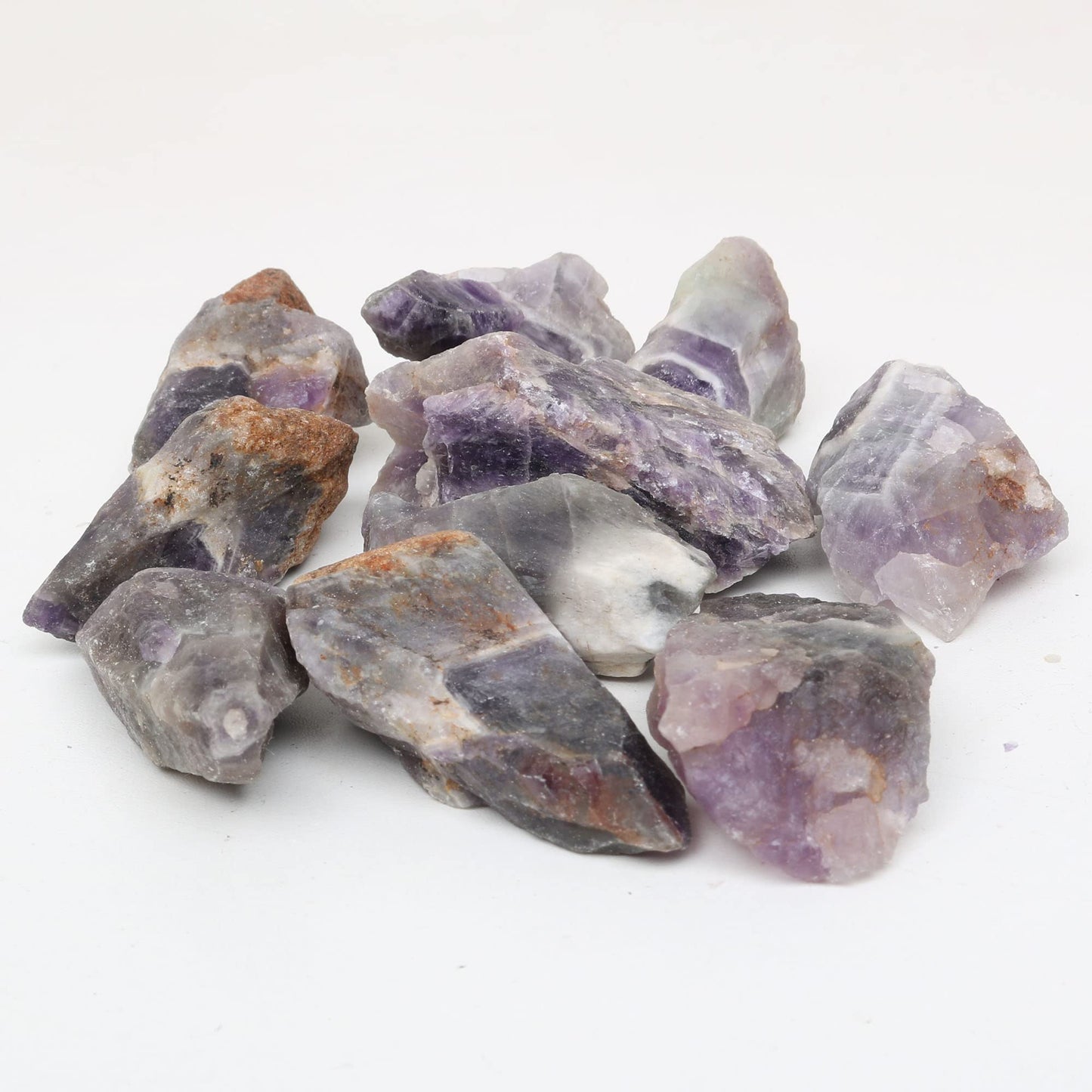 REAL-GEMS Natural Raw Healing Crystals Rough Stones for Tumbling, Cabbing, Polishing, Wire Wrapping, Wicca & Reiki Crystal Healing, Mix Gemstones,7 Chakra (Violate Amethyst)
