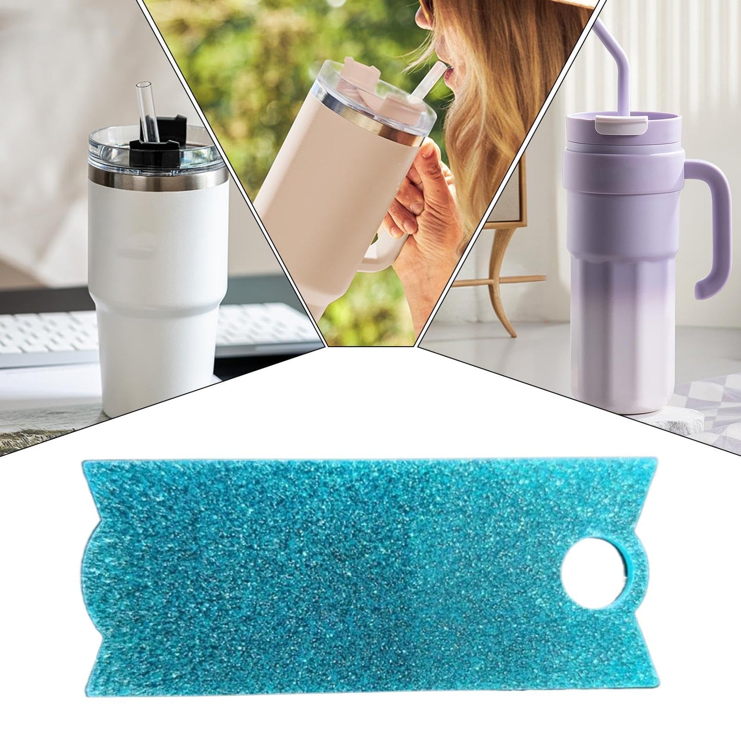 Lid Name Plate,Stylish Accessories for Bottle - Shine Tumbler Acrylic Topper Name Plates for CUPE and Bottle Accessories