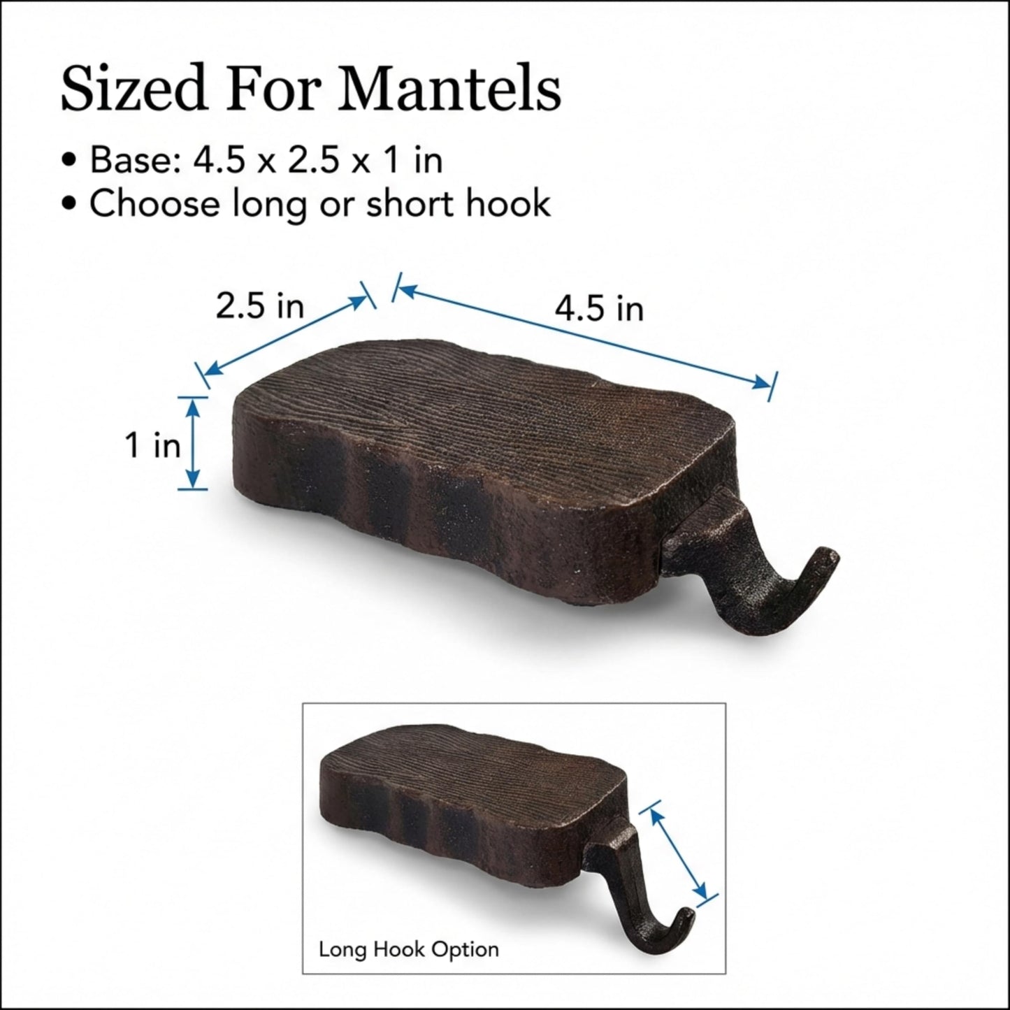 Lulu Decor, Low Profile Christmas Stocking Holders, Set of 2 Bases, Strong Heavy Stocking Holders (Log Design)