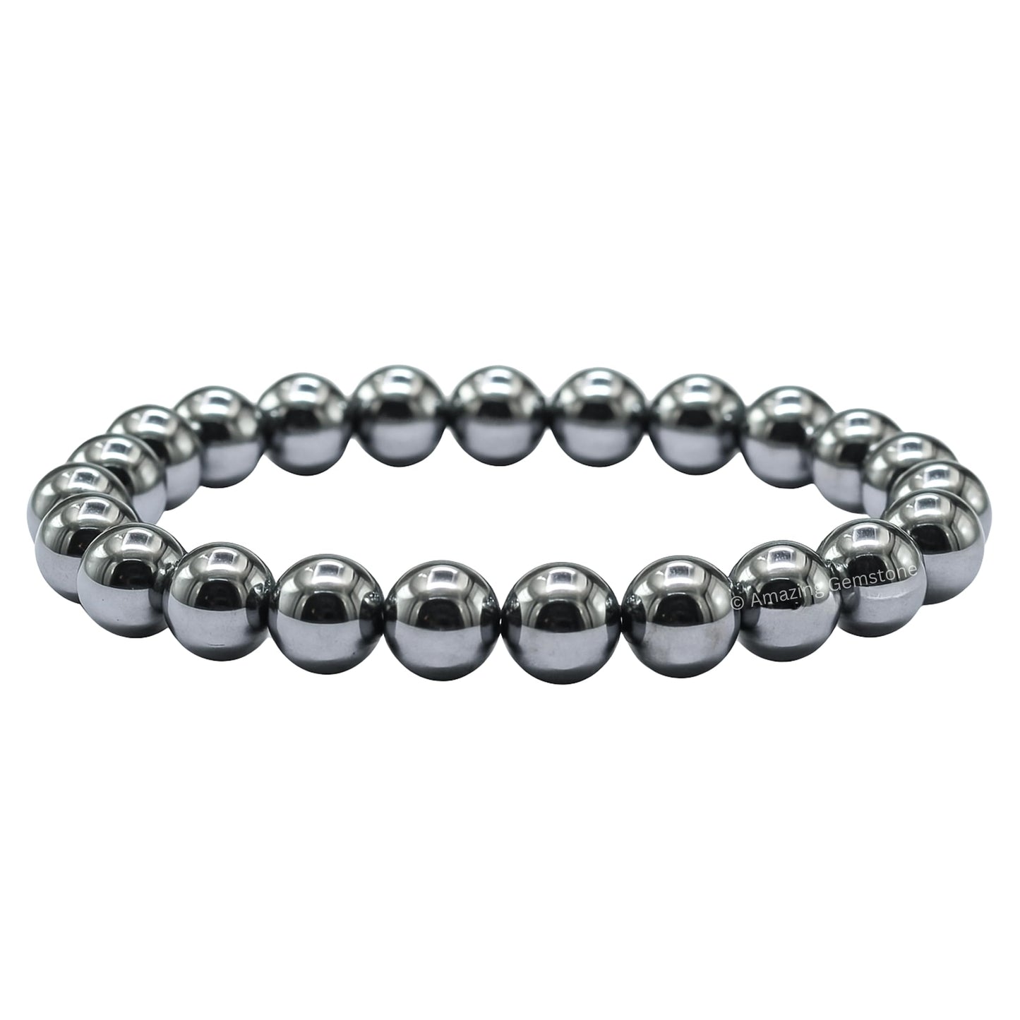 Amazing Gemstone Crystal Bracelet for Women Men's Gifts - Protection Healing Crystal Bracelet - 8mm Gemstone Beaded Stretchable Bracelet Pulseras Para Hombres Mujer Stocking Stuffers Mothers Day Gift (Silver Hematite)