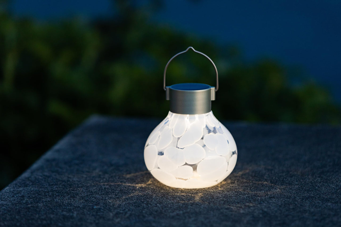 Allsop Handblown 5" Outdoor Solar LED Tea Lantern - White