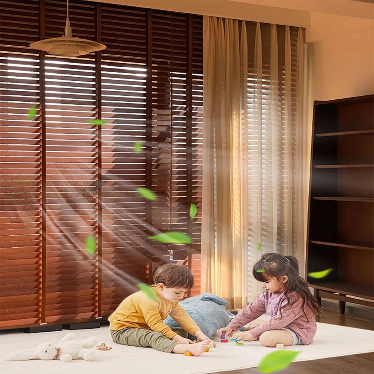Wood Blinds for Indoor Windows, 2" Slats Faux Wooden Blinds, 22" 30" 35" 40" 42'' 46'' 48'' 50" 55" 66" 70" 75" Blackout Horizontal Window Shades, Cordless Privacy Blind for Bedroom,Living Room(Brown)