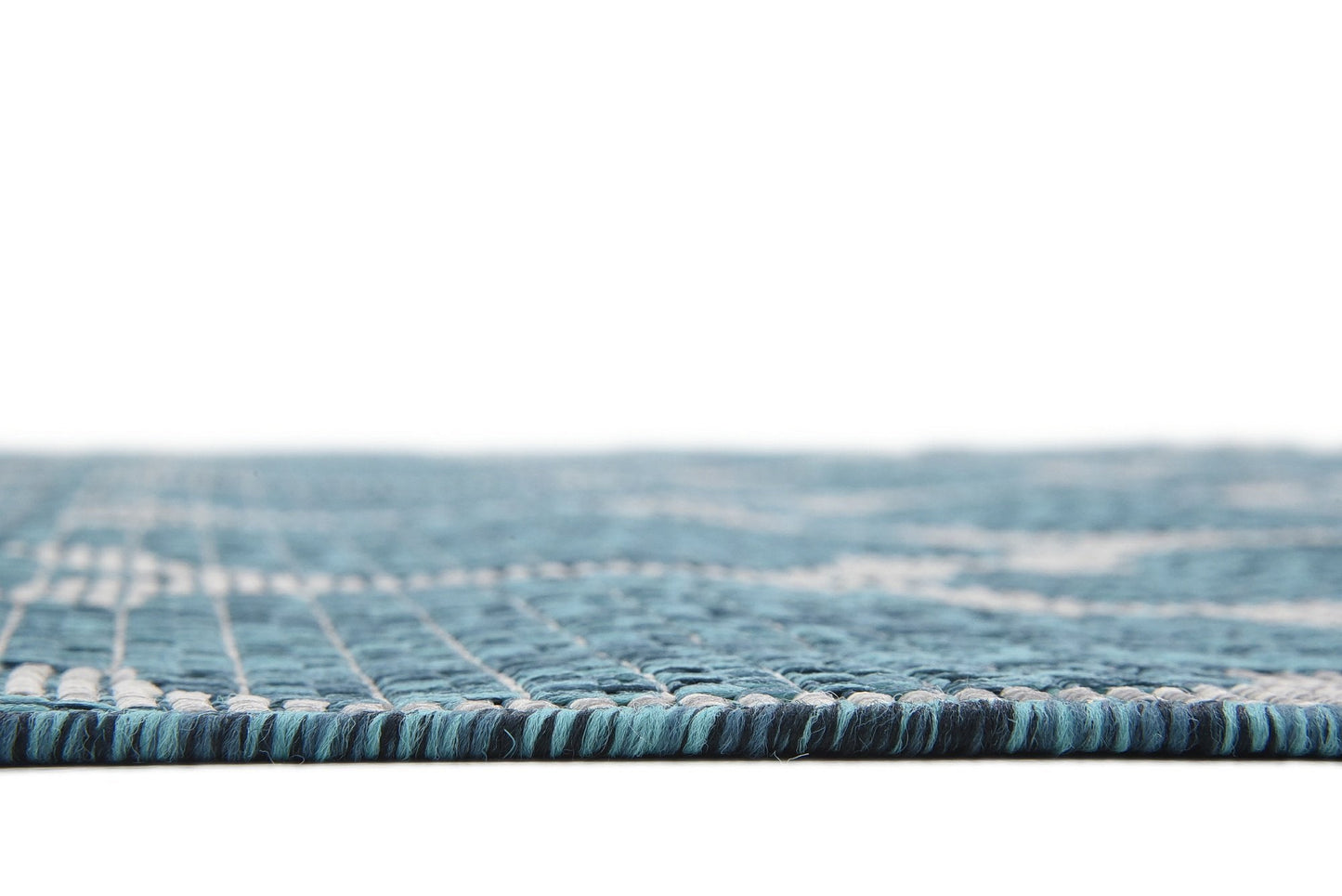 Unique Loom Outdoor Trellis Collection Area Rug (6' 1" x 9' Rectangle, Teal/ Gray)