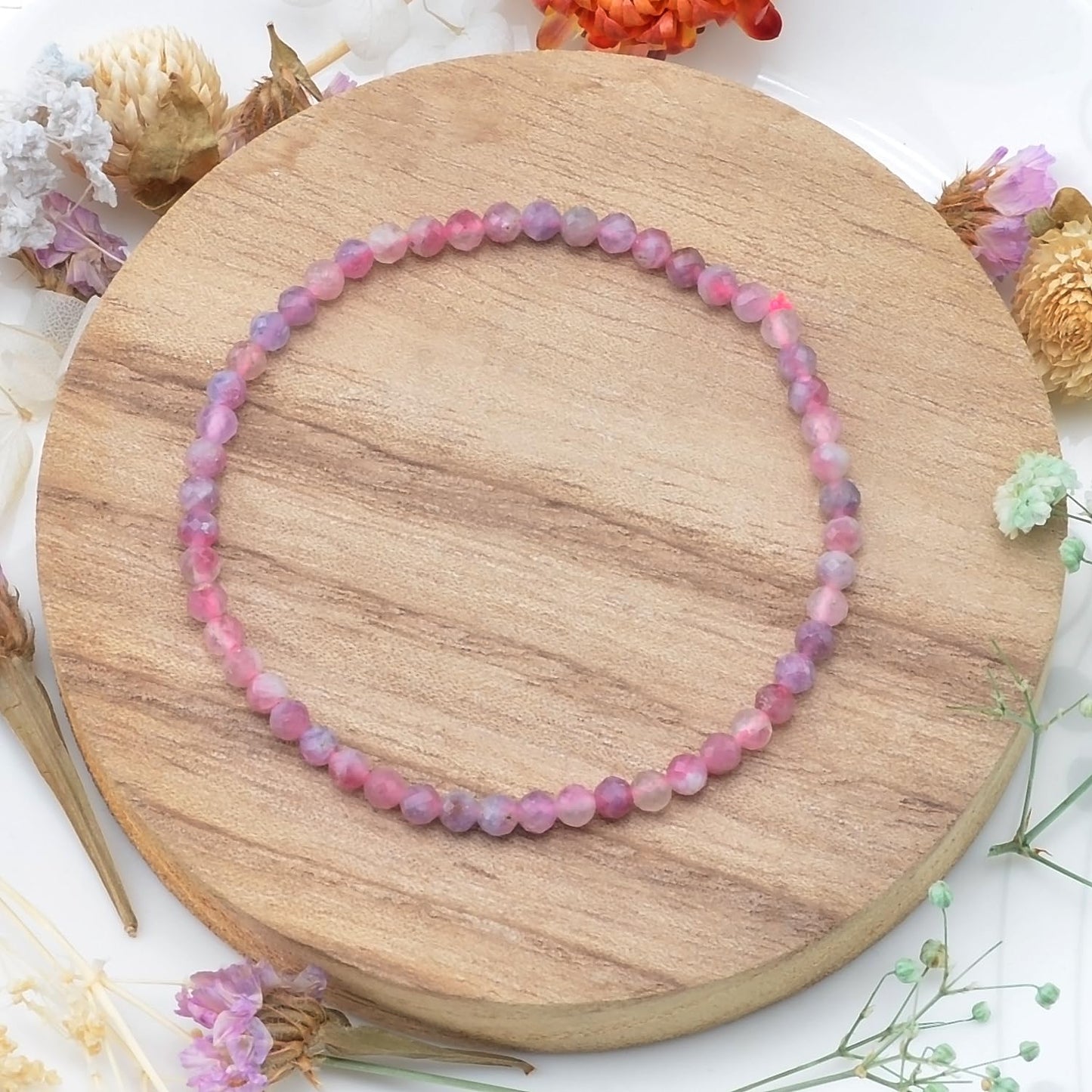 MASSIVE BEADS Natural Genuine Gemstone Beads Healing Crystal Chakra Reiki Jewelry Faceted Round Beads Bracelets (Pink Tourmaline, 3mm)