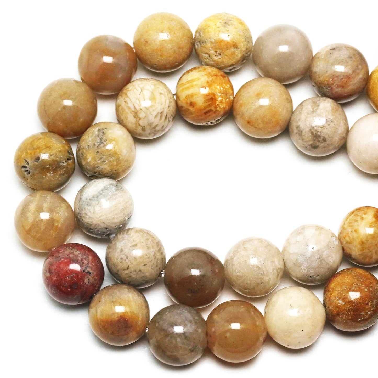 DIQIO Natural Stone Beads Gemstone Beads for Jewelry Making - 6mm Chrysanthemum Beads for Bracelets, Coral Crystal Round Beads(58-60pcs, 6mm, Chrysanthemum)
