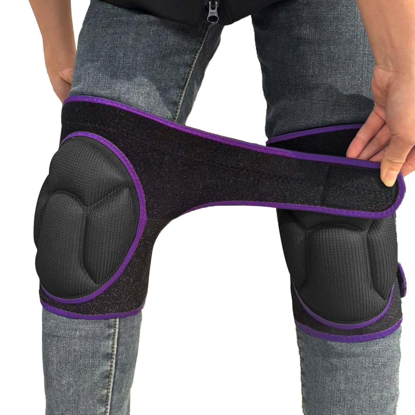 Knee Pads for Women & Men, Waterproof Kneepads for Gardening, Weeding, Floor Cleaning & Mechanic Work, Comfortable Knee Pad with Soft Foam Cushions for Kneeling, Anti-Slip & Adjustable, Purple M