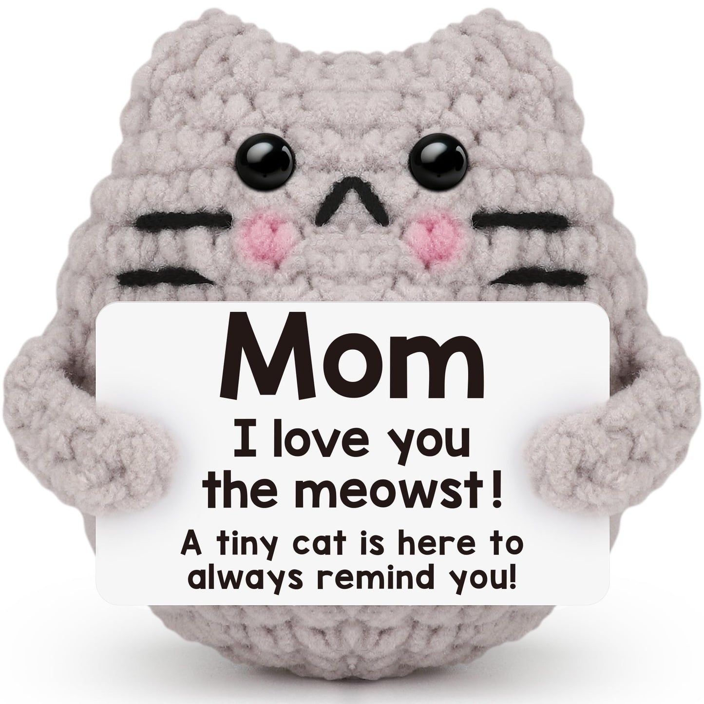 tGifGLonyi Mothers Day Crochet Cat Gifts for Mom from Daughter Son Cute Birthday Gift for Moms Mother Mama, Love You Best Moms Ever Gift for Mother's Day Decoration