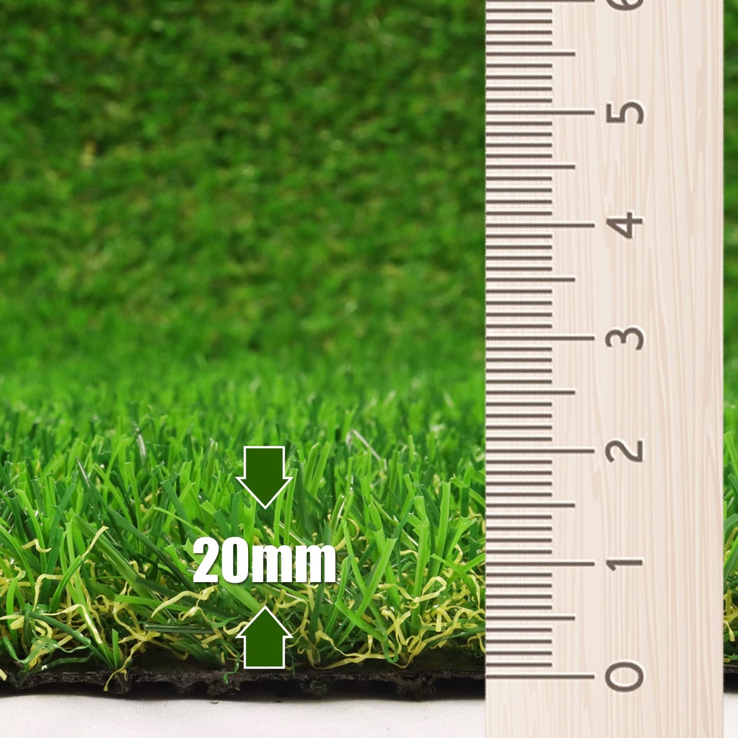 FREADEM Artificial Grass Turf for Pet Dogs 8' x 8', Fake Grass Lawn with Drain Holes, Indoor Outdoor Synthetic Grass Mat for Garden Gym Patio Balcony Playground Backyard, Height 0.8 Inch