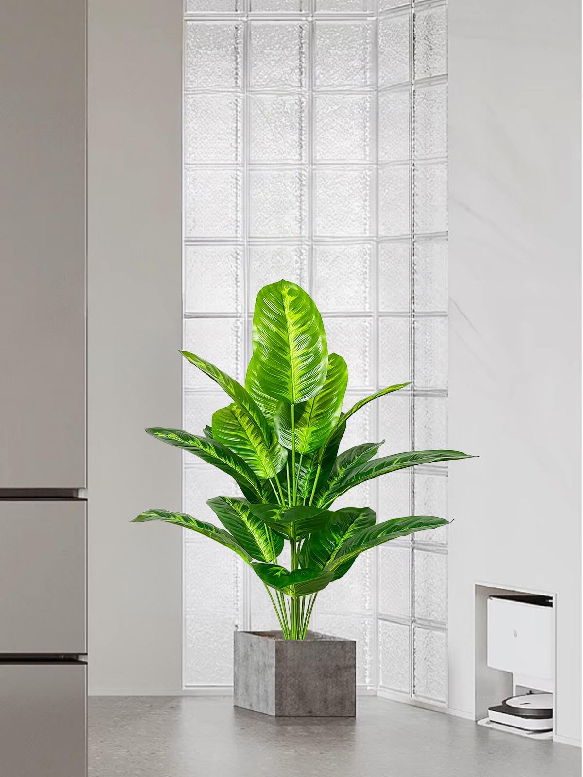 Rozwkeo Artificial Plant in Pot Fake Tree Trunks Leaves Faux Potted for Indoor Outdoor Modern Decoration Home Office Living Room Bedroom Balcony Housewarming Gift (80cm Tropical Bird of Paradise)