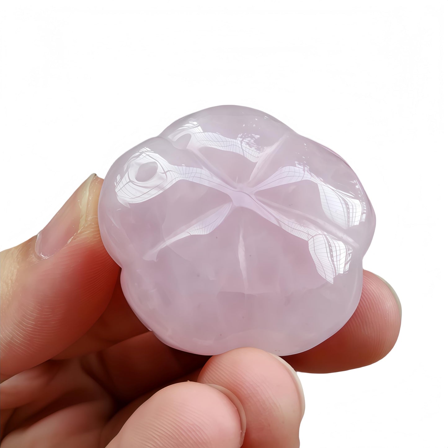 Sunshcat Natural Rose Quartz Crystal Rose Pendant,Three Dimensional Carved Healing Meditation Jewelry Crystals and Healing Stone Figurine,Suitable for DIY Jewelry Making and Valentine's Day Gift