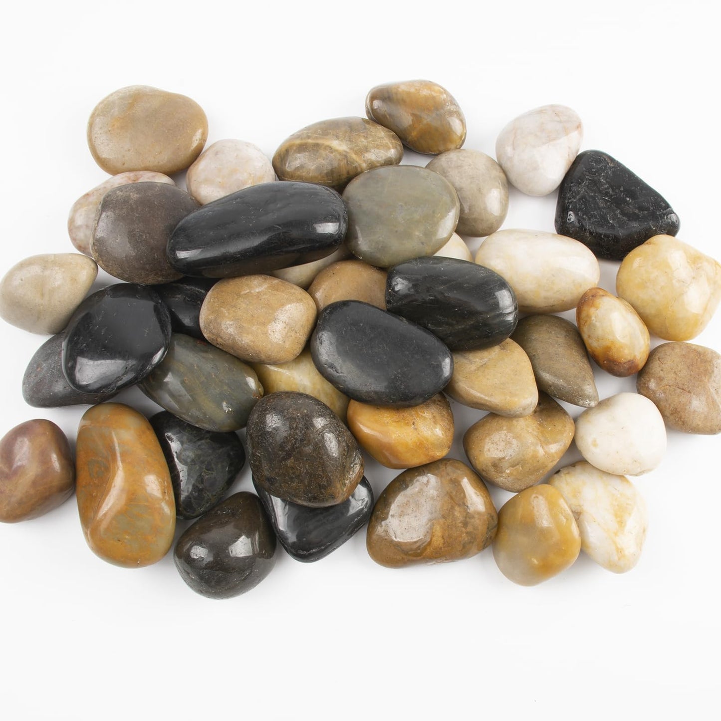 20lbs 1-2 Inch River Rocks, Decorative Mixed Pebbles for Garden Landscaping, Indoor Plants, Fish Tanks, Vases, and Succulents – Ideal for Home Decoration and Outdoor Gardens (Weight : 20 LB, Mixed)