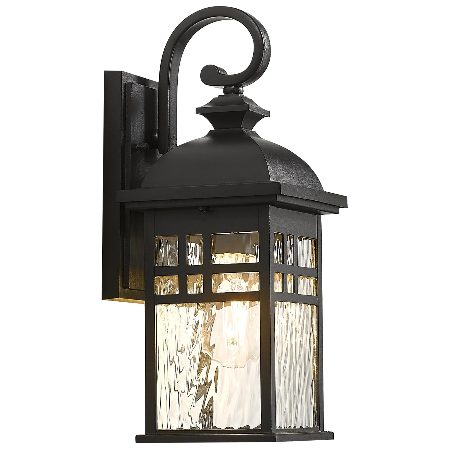 NAXTTII Outdoor Wall Lamps Exterior Lighting Fixtures 22 Inch Height Porch Light with Water Ripple Glass E26 Socket