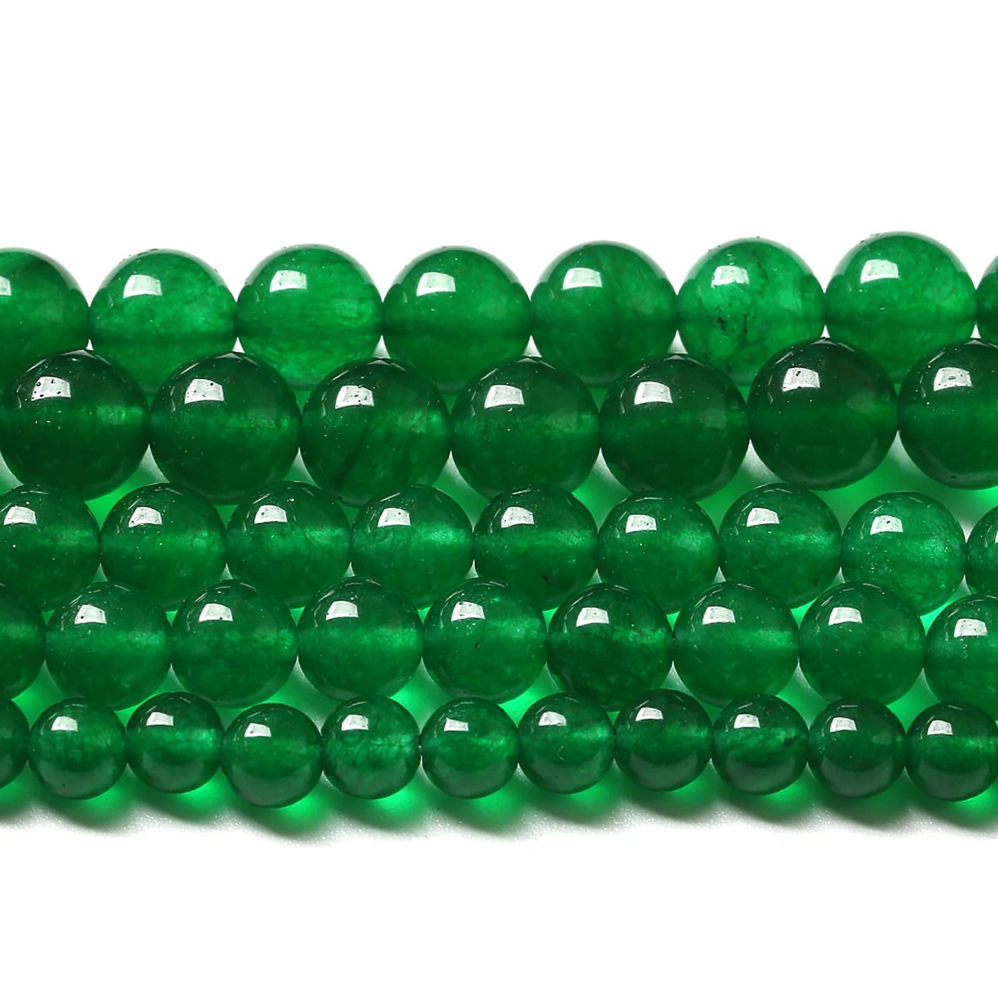 4mm 90pcs Natural Chinese Green Jade Beads Chalcedony Round Loose Gemstone Crystal Energy Healing Power Stone Beads for Jewelry Making DIY Bracelet (4mm, Chinese Green Jade)