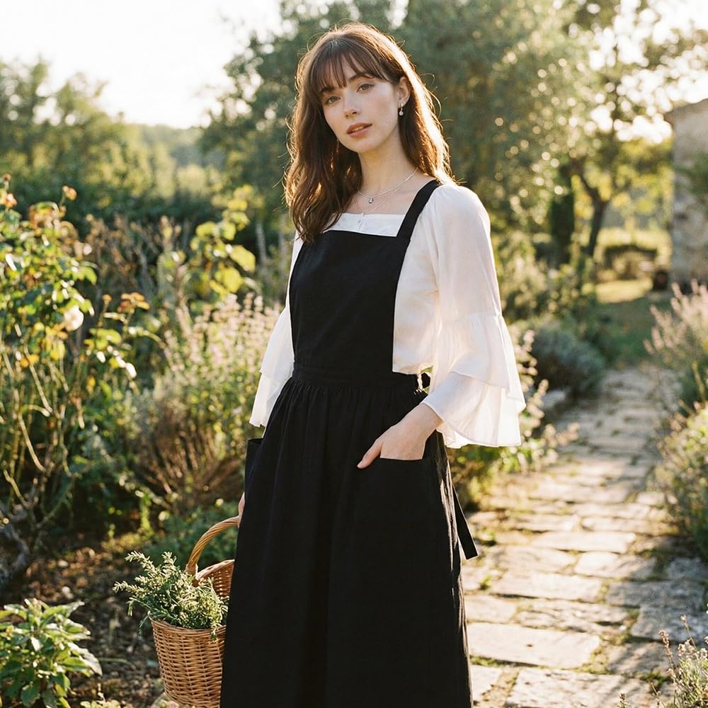 Yipruodhjkw Aprons For Women With Pockets, Suitable For Gardening Work, Kitchen Chef Apron Cooking