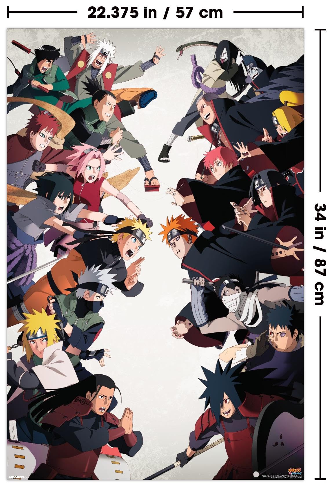 Naruto Shippuden - Face-Off Wall Poster, 34L" x 22.4W", Unframed Version