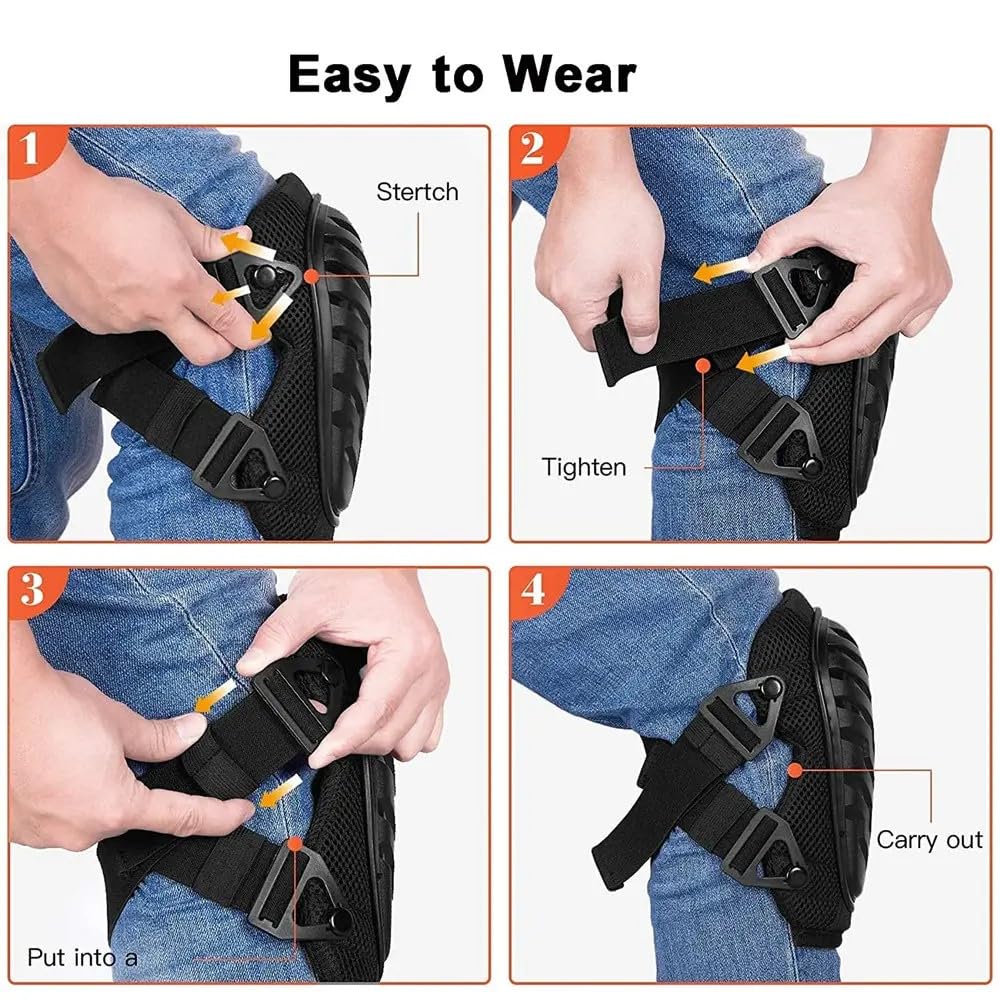 Veltec Premium Knee Pads for Work with Soft Foam and Gel Cushion - Heavy Duty Pads & Adjustable Non-Slip Straps - Pro Protection & Comfortable for Construction, Gardening, Flooring, Roofing and More