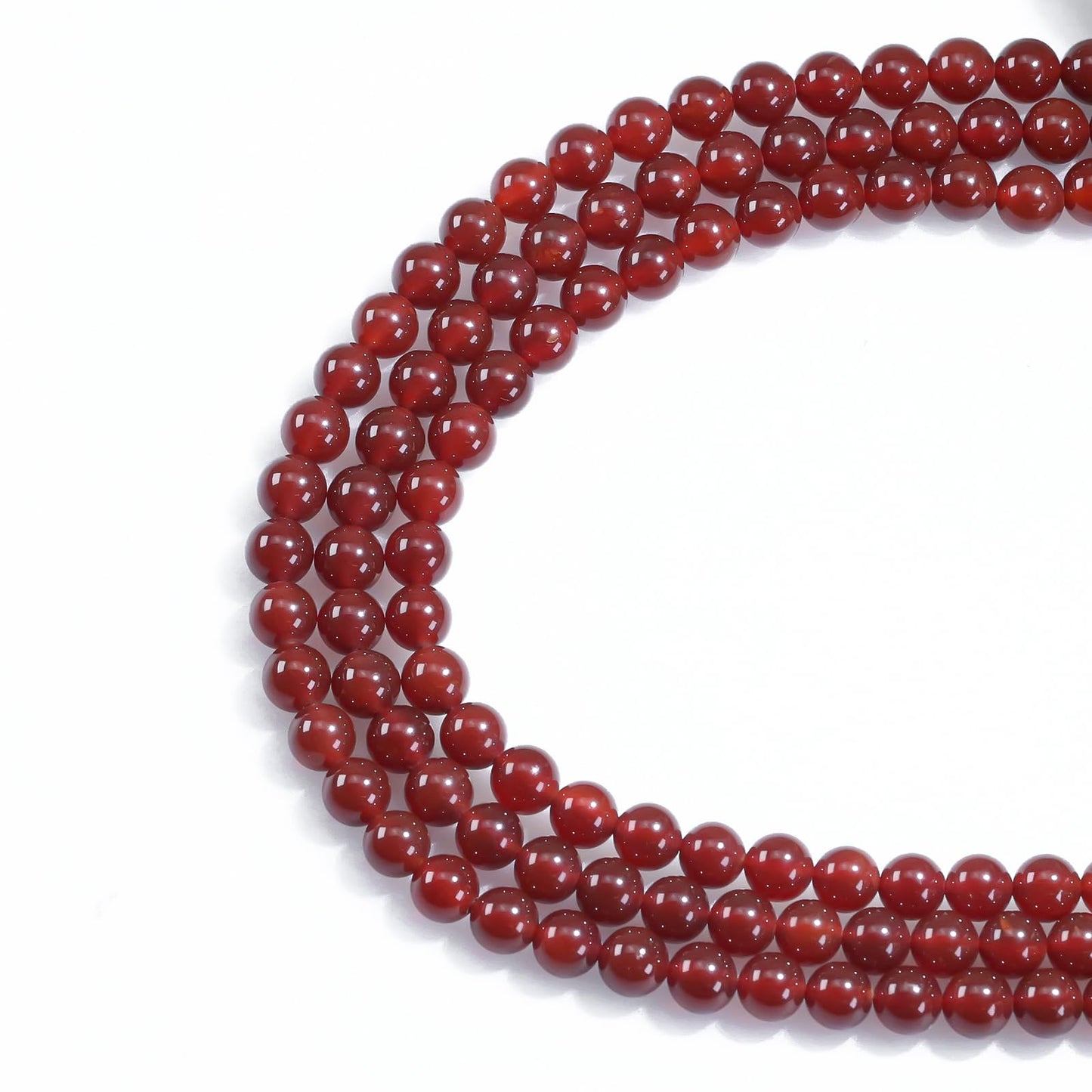 8mm Natural Gemstone Round Red Agate Loose Beads for Jewelry Making Bracelets Necklace Earrings Art Craft (45-48pcs/strand)