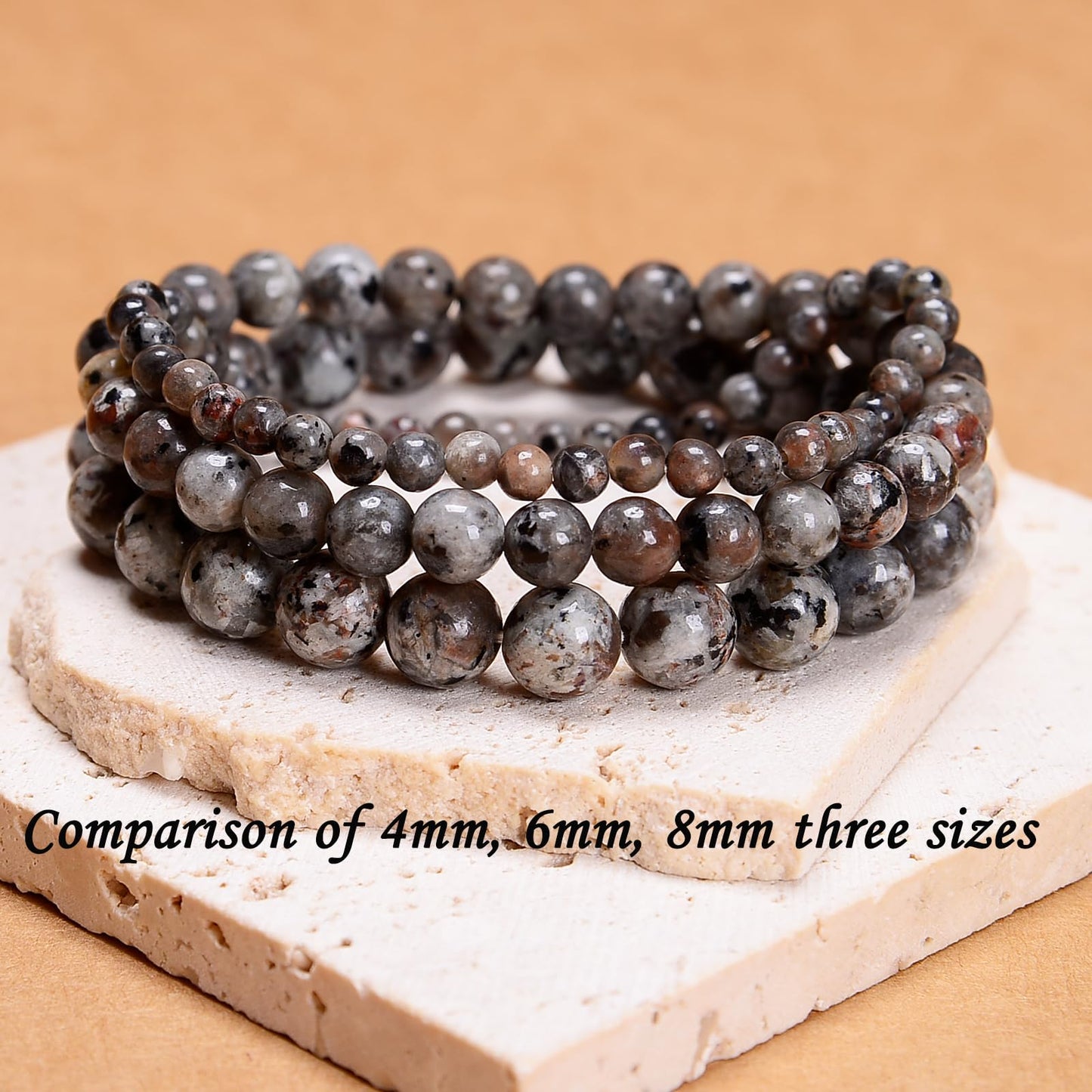 CHCCOYE 6mm Natural Healing Gemstone Bracelet Handmade Yoga Stretch Elastic Bracelet Stress Relief Crystal Jewelry for Men and Women (6mm,Yooperlite Stone)