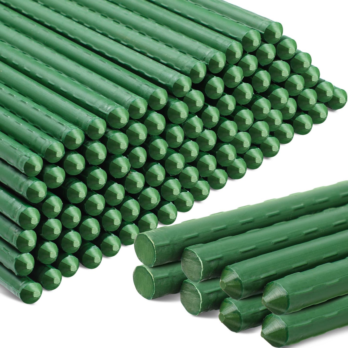 SiliFine Garden Stakes Plant Stakes Tomato Stake Plant Support Garden Stick Bulk Fence Steel Stick Support for Growing Climbing Gardening Fences Poles(200 Pcs,11mm X 5 ft)