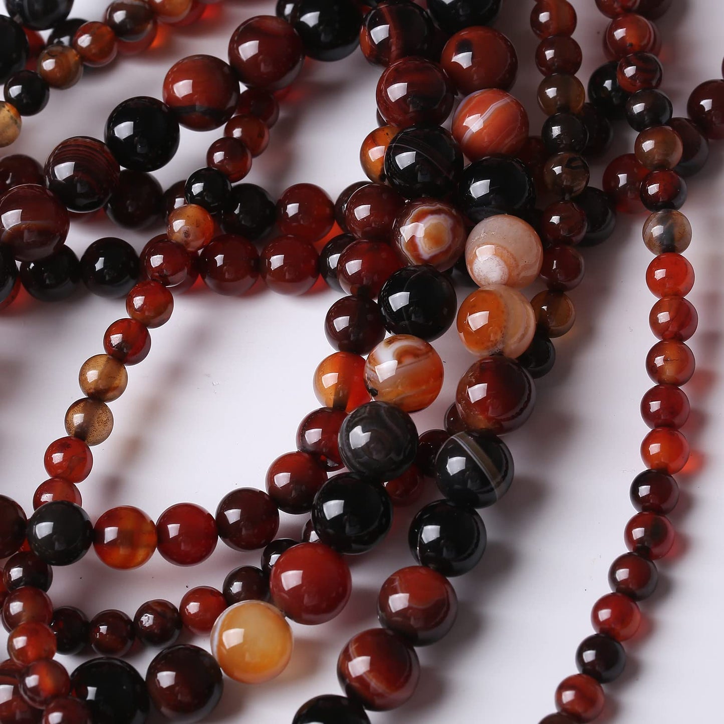 48PCS 8MM Red Persian Agate Stone Beads Energy Healing Beads for DIY Jewelry Bracelet Necklace Making for Jewelry Making15Inch…