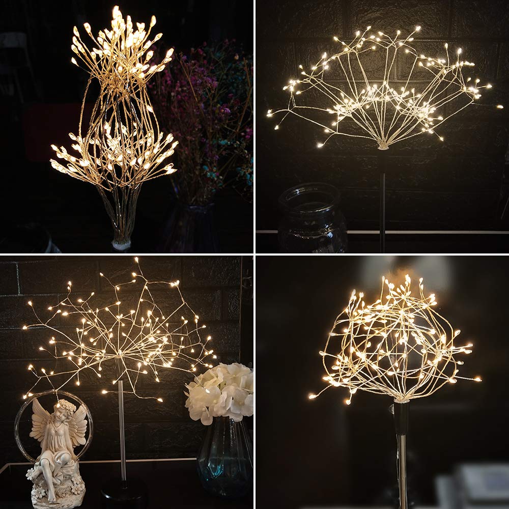 Chims Firework Centerpiece Lights,120 LED Fairy Light Banquet Table Centerpiece Lighting Decoration Star Pyrotechnics, Battery Operated Spirit Tree with Remote, for Dinner Indoor Christmas Party Decor