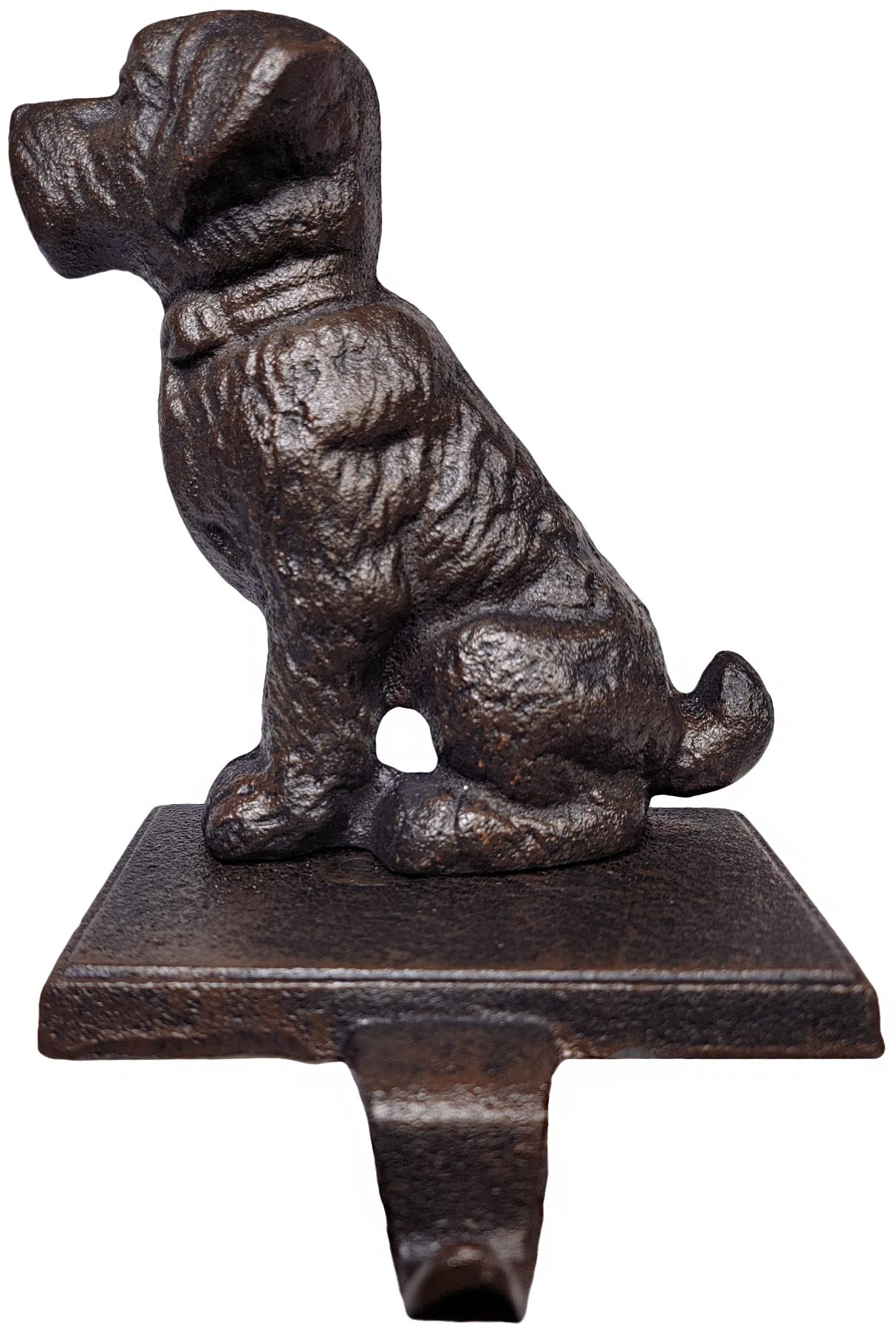 Lulu Decor Cast Iron Dog Stocking Holder - Sturdy Hanger for Mantel | Weighted Cute Stocking Holder for Dogs | Dog Christmas Stocking Holder for Holiday Mantel Decoration, 2.40 lbs (Sitting Dog)