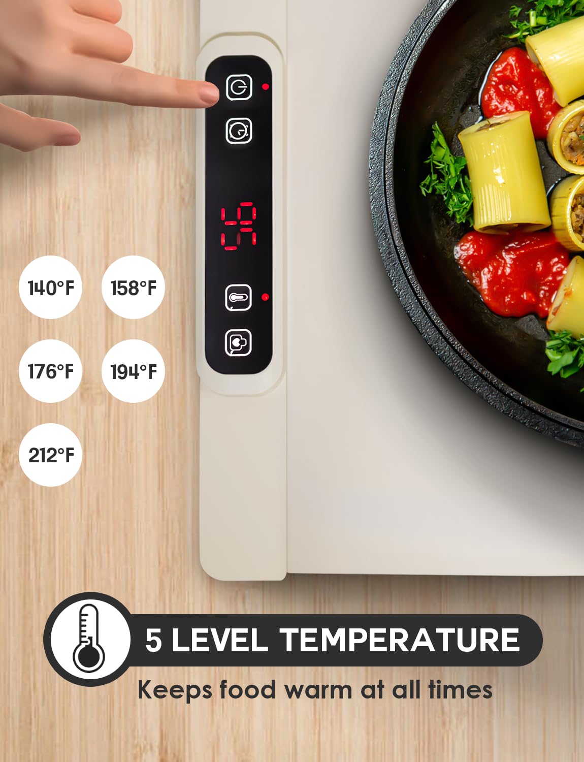 LEBURRY Electric Warming Tray - Rollable/Portable Warming Mat with Timer, Heating and Child Locks Control Feature - Electric Heating Pad for Party, Buffet, Picnic - Food Warmer Mat for Camping,Travel