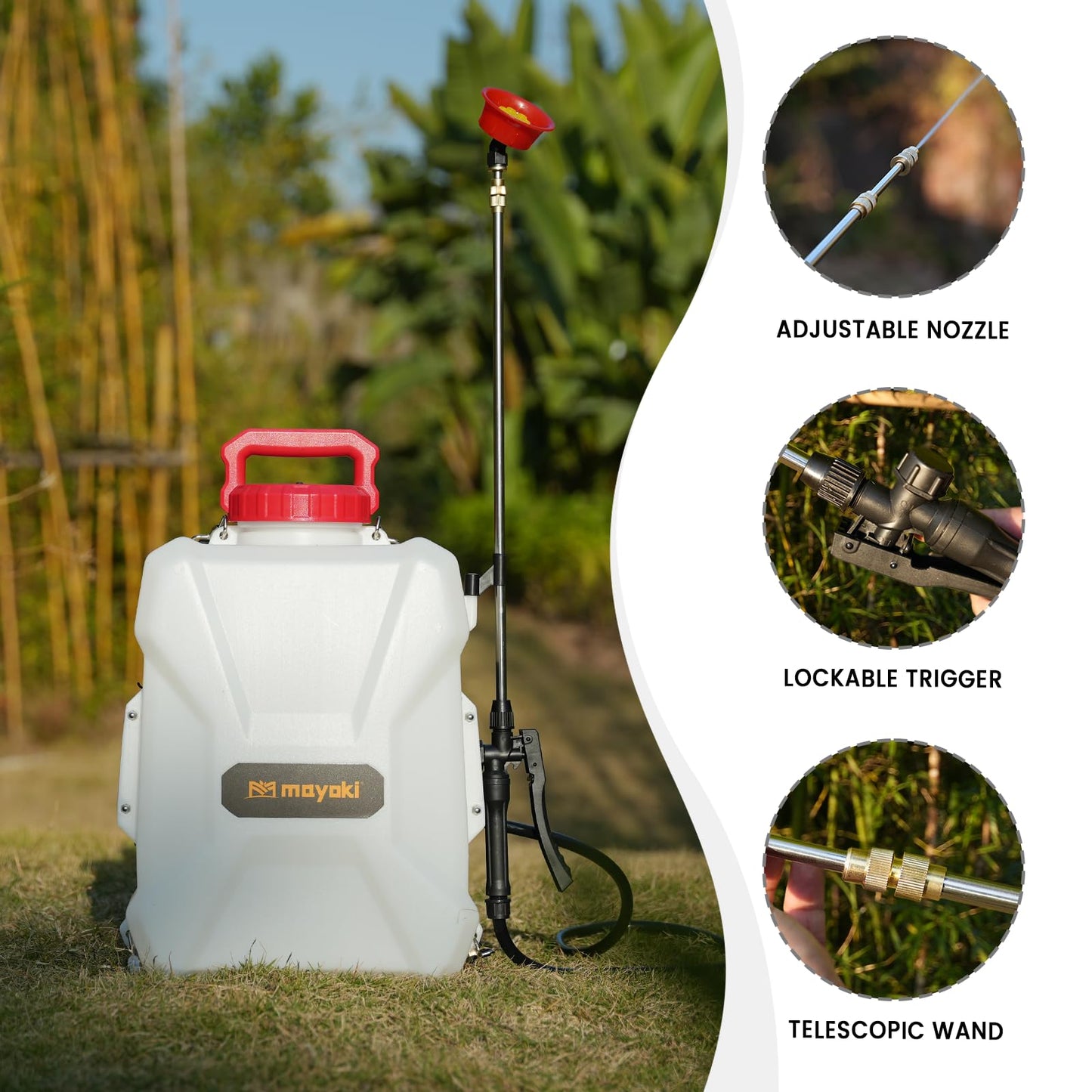 3Gallon Lawn Garden Sprayer Compatible with Milwaukee 18V Battery(Tool Only), Backpack Pump Sprayer, Translucent Water Tank, Adjustable Pressure, for Spraying Plants, Watering, Weeds, Cleaning