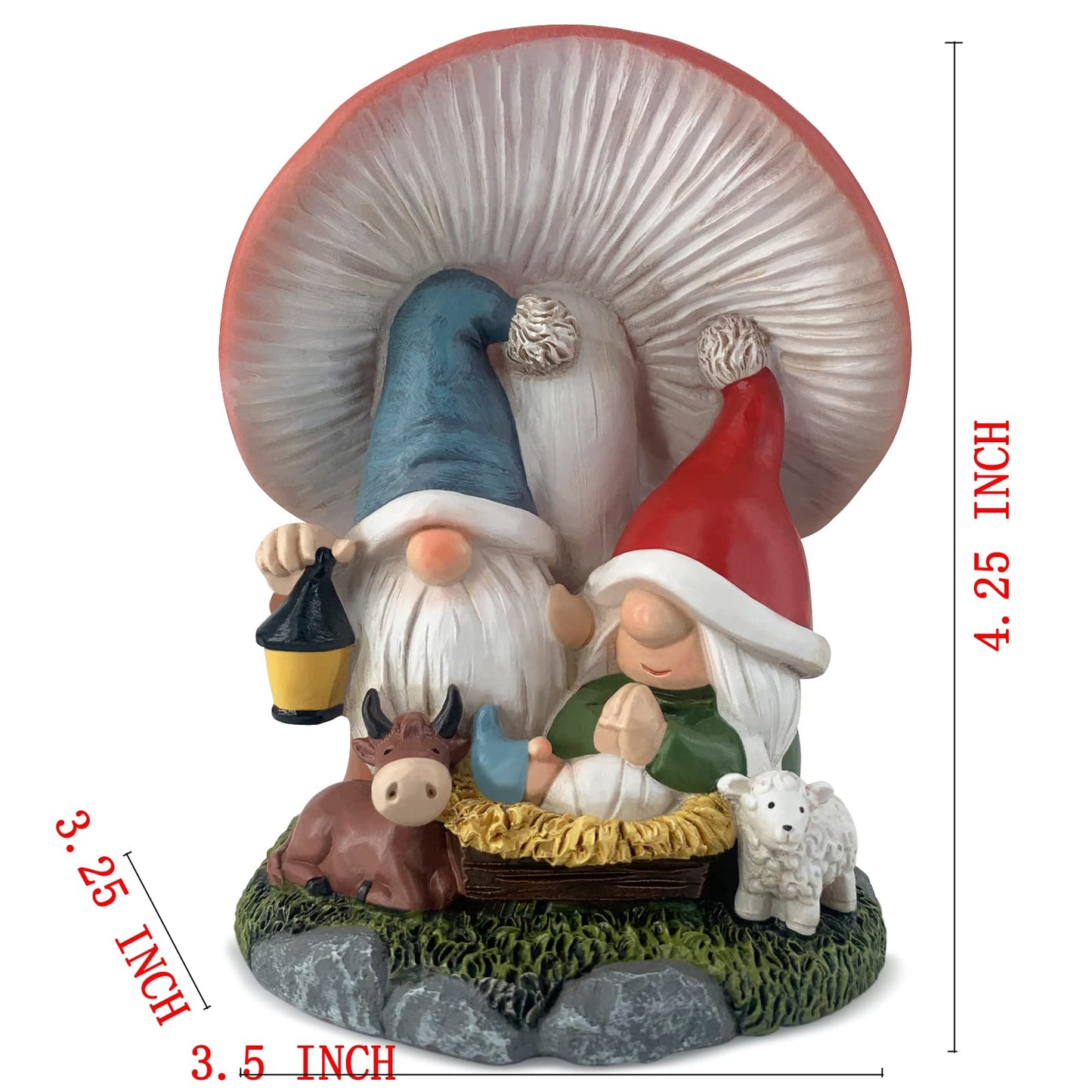 Hodao Christmas Family Gnomes Decorations Handmade Mushroom Scandinavian Gnome Ornaments Xmas Decor Home Table Decorations Gifts