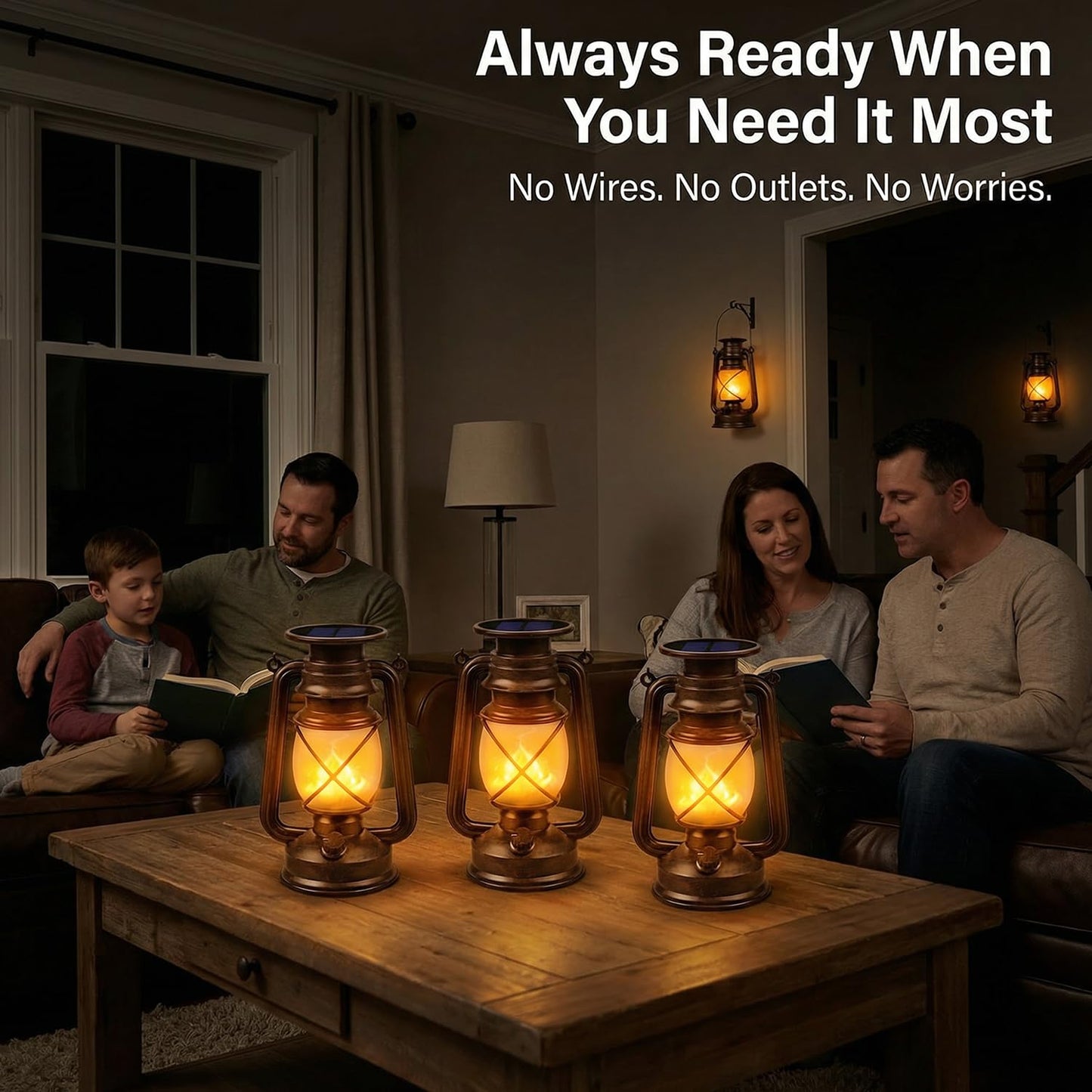 Solar Lantern Outdoor Hanging Solar Lights Dancing Flame Led Waterproof Camping Lamps, Landscape Decor for Table Patio Garden Yard Pathway Porch 2 Pack