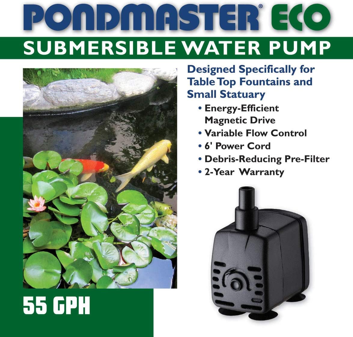 Danner Manufacturing, Inc., Pondmaster Eco 55 GPH Water Pump, 80410