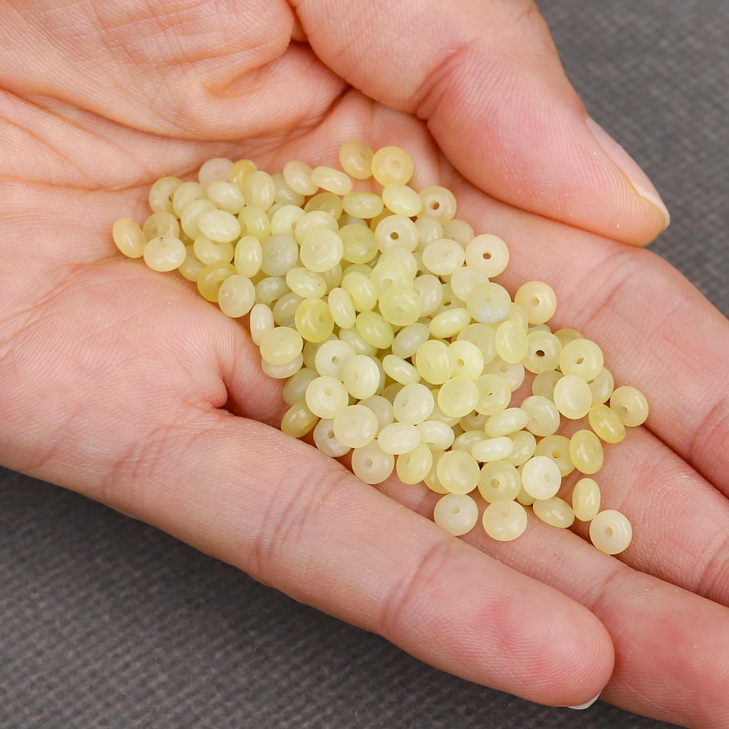 BONNY BOXX 1 Strand Natural 2 * 4mm Lemon Jade Rondelle Beads, Natural Abacus Disk Stone Beads Loose Spacer Gemstone for DIY Bracelet Necklace Jewelry Making