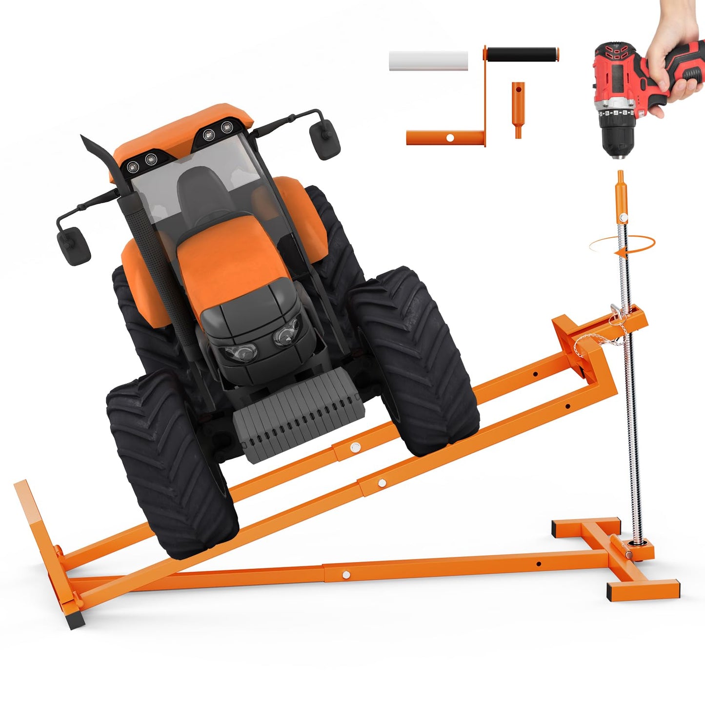 Lawn Mower Lift Jack, 1000 lbs Load Capacity Heavy Duty Riding Mower Lift, Adjustable Height Tractor Jack for Garden & Yard Maintenance, Blade Maintenance, Cleaning & Repair