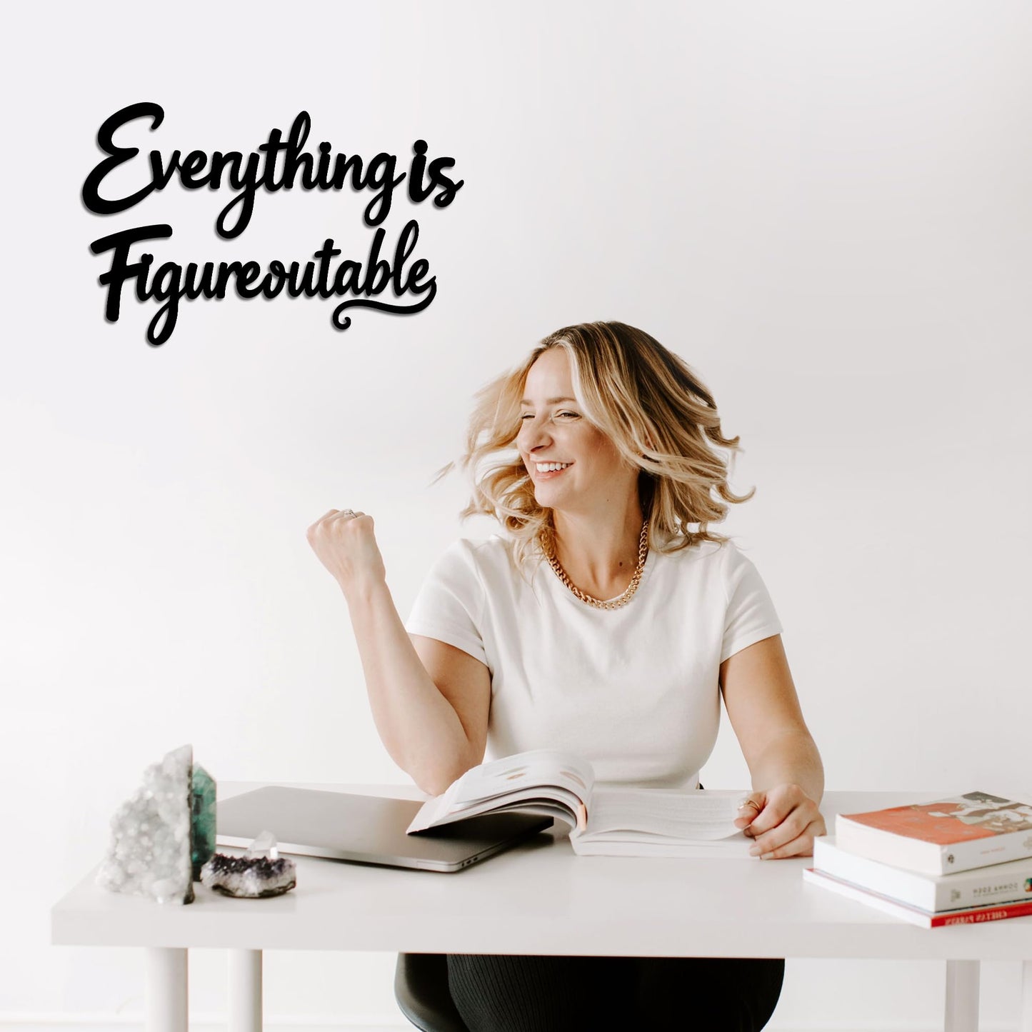 Slickss Everything is Figureoutable Office Wall Decor - Positive Affirmations Wall Art for Inspirational Motivational Wall Decor, Uplifting Office Art and Home Decor for a Motivated Mindset