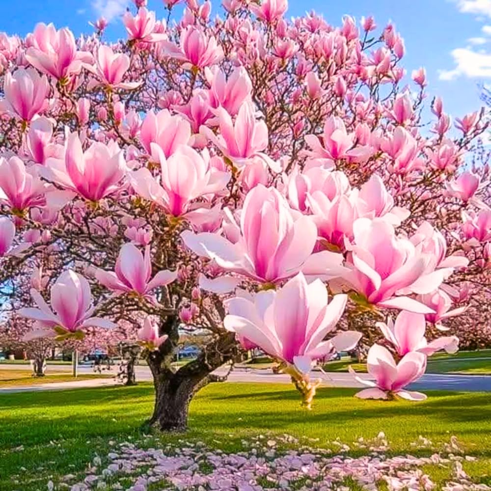 Pack 2 Jane Magnolia Plants Live, Fragrant Magnolia Bush Live Plants 6 to 12 Inch Tall, Tulip Shaped Magnolia Flowers Seedlings in 2.5 Inch Pot