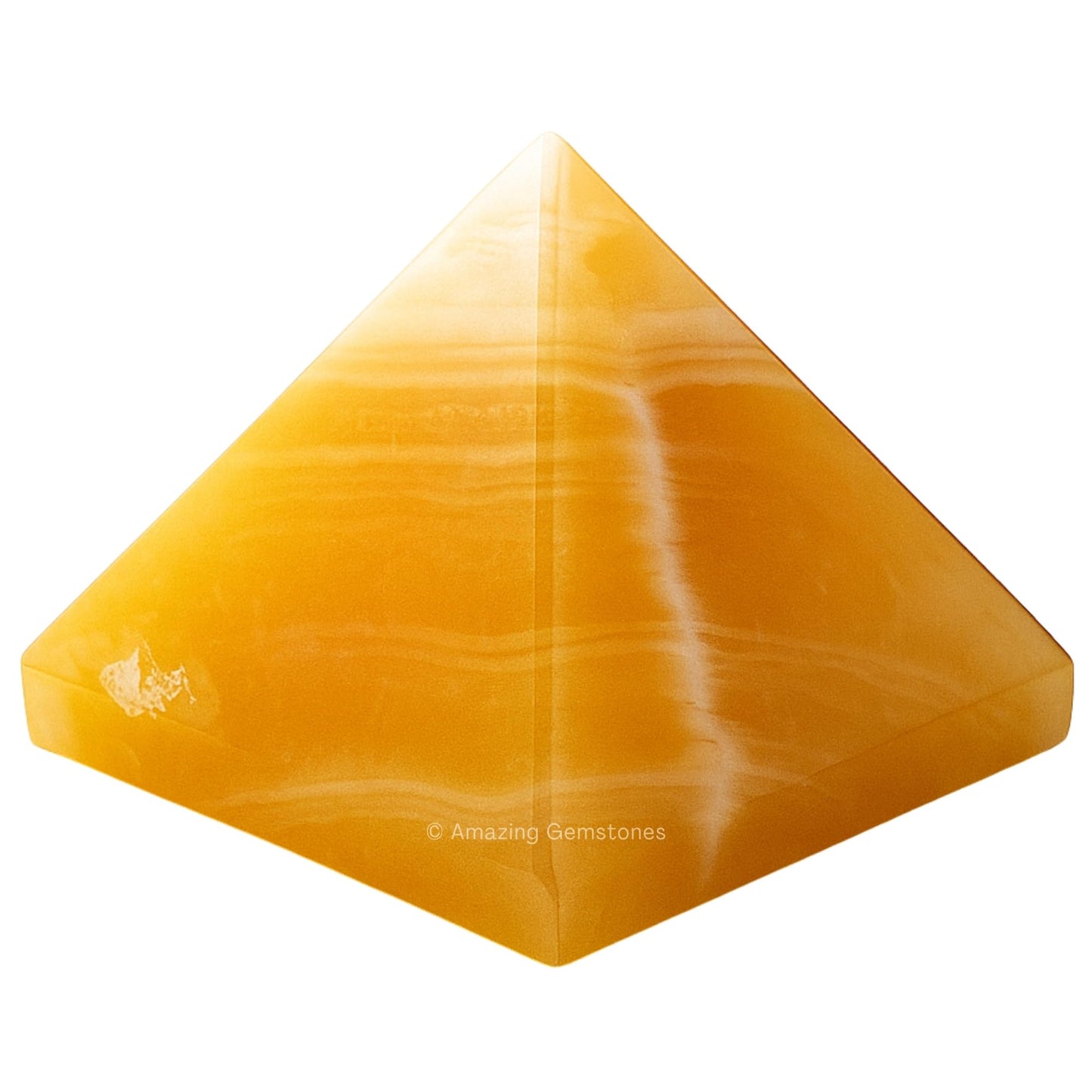 Amazing Gemstone Yellow Calcite Pyramid Crystal Healing Stones - 2" Great Pyramid Figurine of Natural Stone Pyramid for Meditation, Reiki, Chakra Balancing and Crystal Pyramids Grid