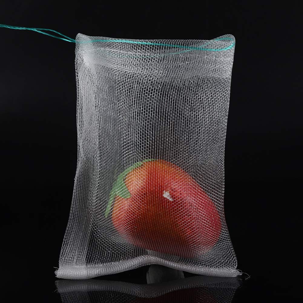Fruit Bags, 100pcs Mesh Plant Fruit Bags Home Reusable Mesh Produce Bags Drawstring Mesh Bags Against s Birds Barrier Bags for Plant Fruits