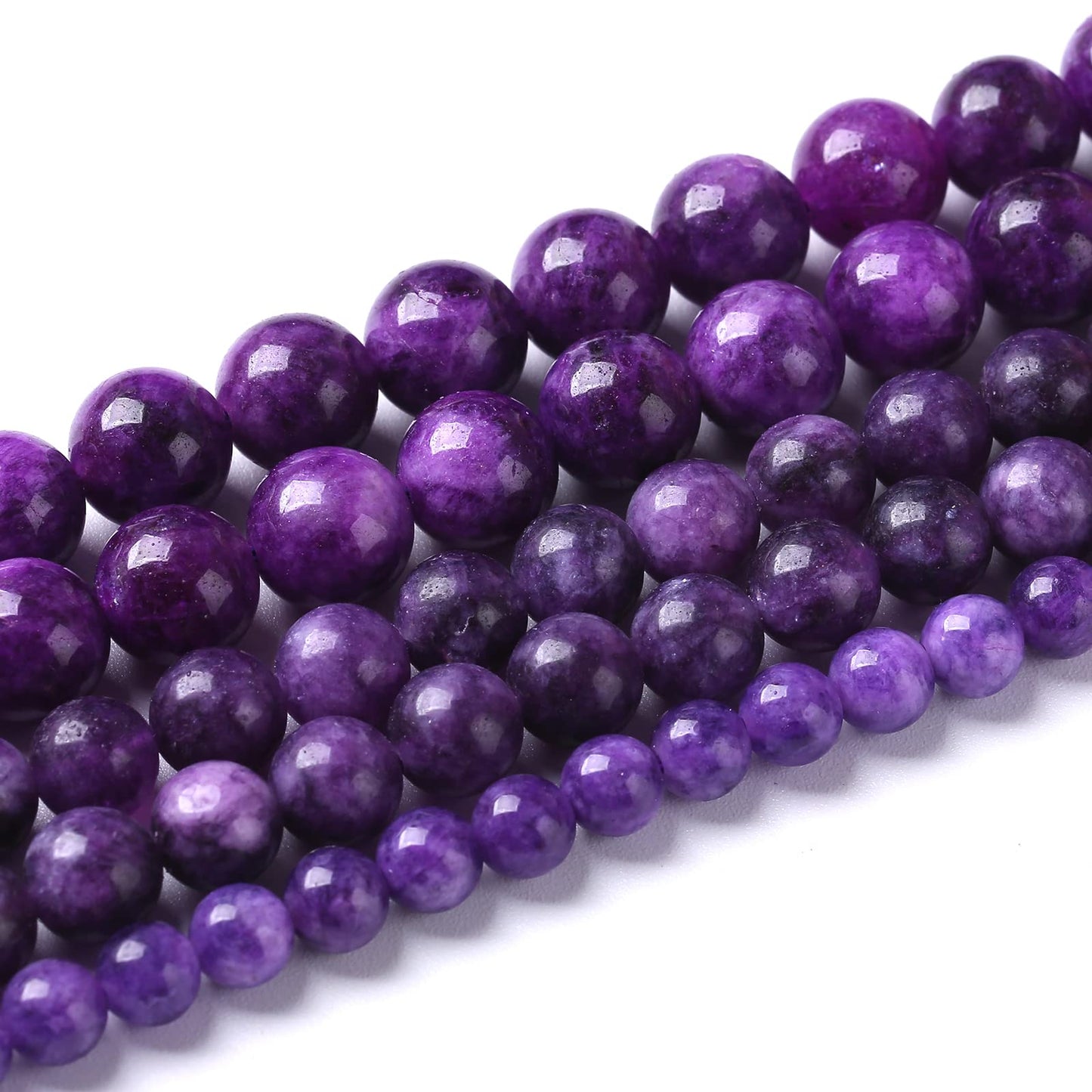 10mm 36pcs Natural Purple Lepidolite Jade Stone Beads for Jewelry Making DIY Bracelet Necklace Accessories Crystal Energy Healing Power Stone Beads (Charoite Jade, 10mm)