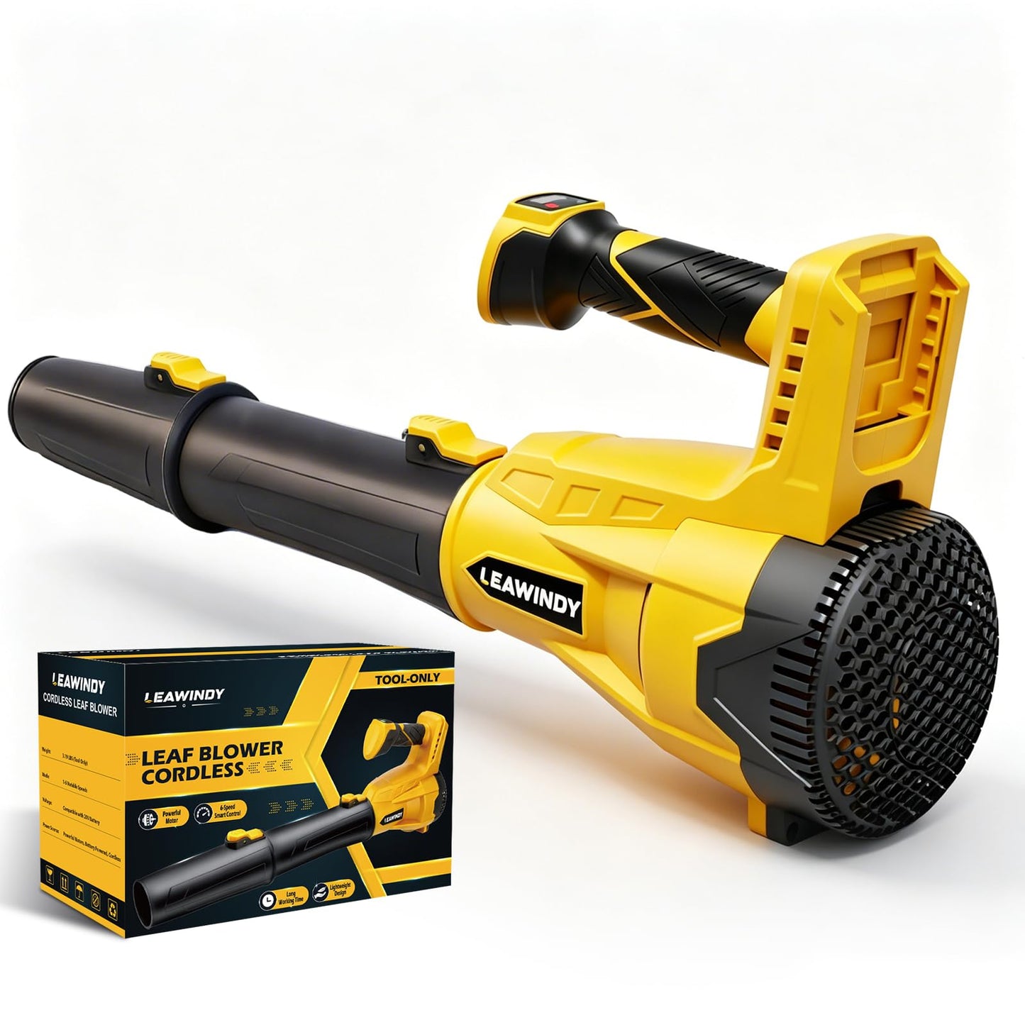 Cordless Leaf Blower for Dewalt 20V Max Battery(Tool Only), 560 CFM/180 MPH Electric Leaf Blower with 6-Speed Variable, Lightweight Leaf Blowers, Battery Powered Blowers for Yard, Lawn, Patio Cleaning