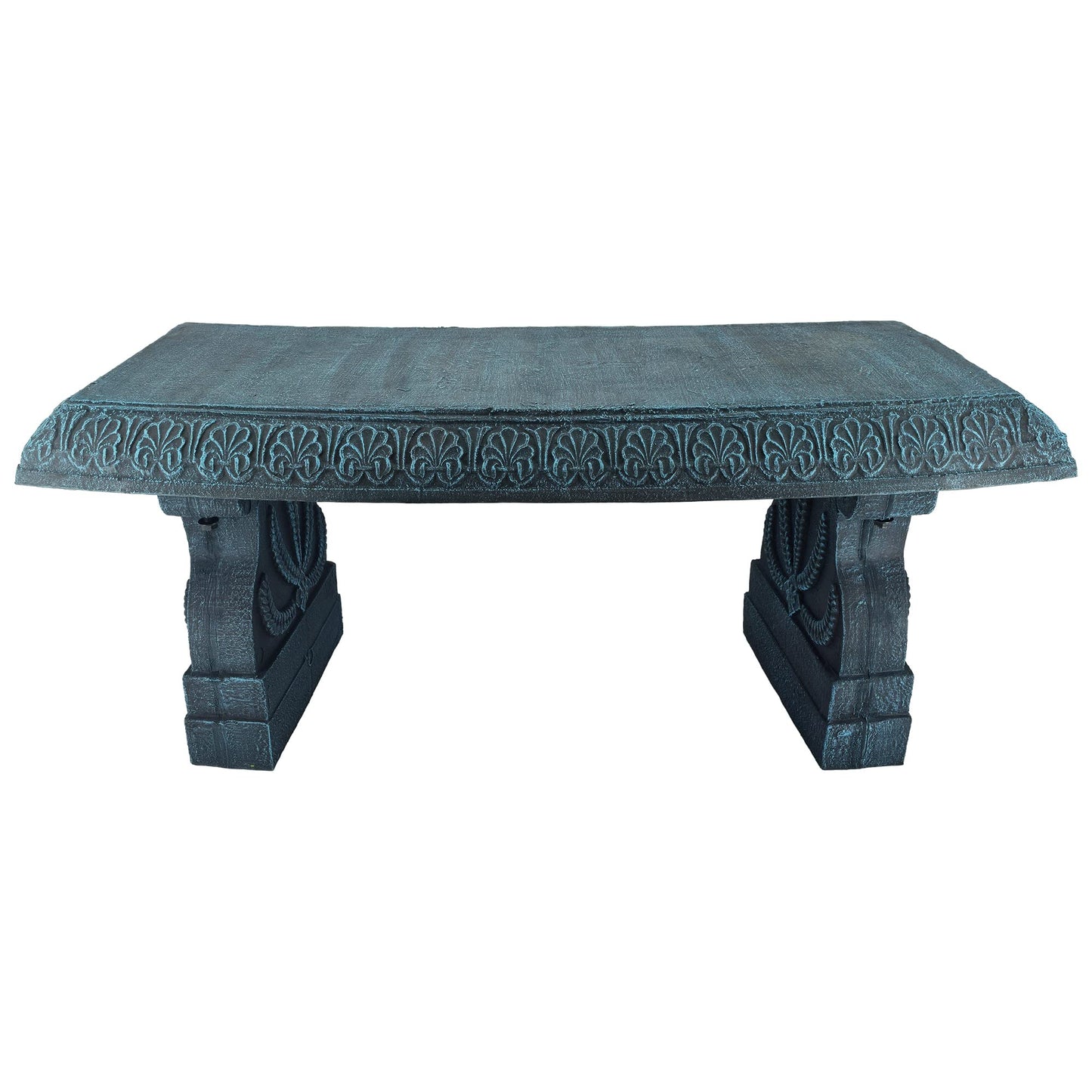 Arcadia Garden Products Outdoor Fiberclay Garden Bench for Patio, Porch, Park, Lightweight and Durable Outside Furniture Decor, Brushed Teal