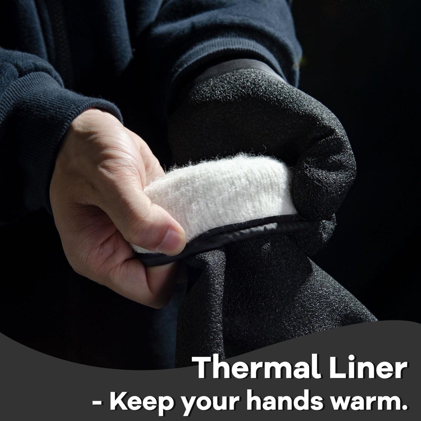 KAYGO Winter Waterproof Thermal Work Gloves for Men and Women, Full Hand Latex Coated, Acrylic Insulated Liner for Freezer Cold Weather, Fine Crinkle Grip,KG140W,Black,L