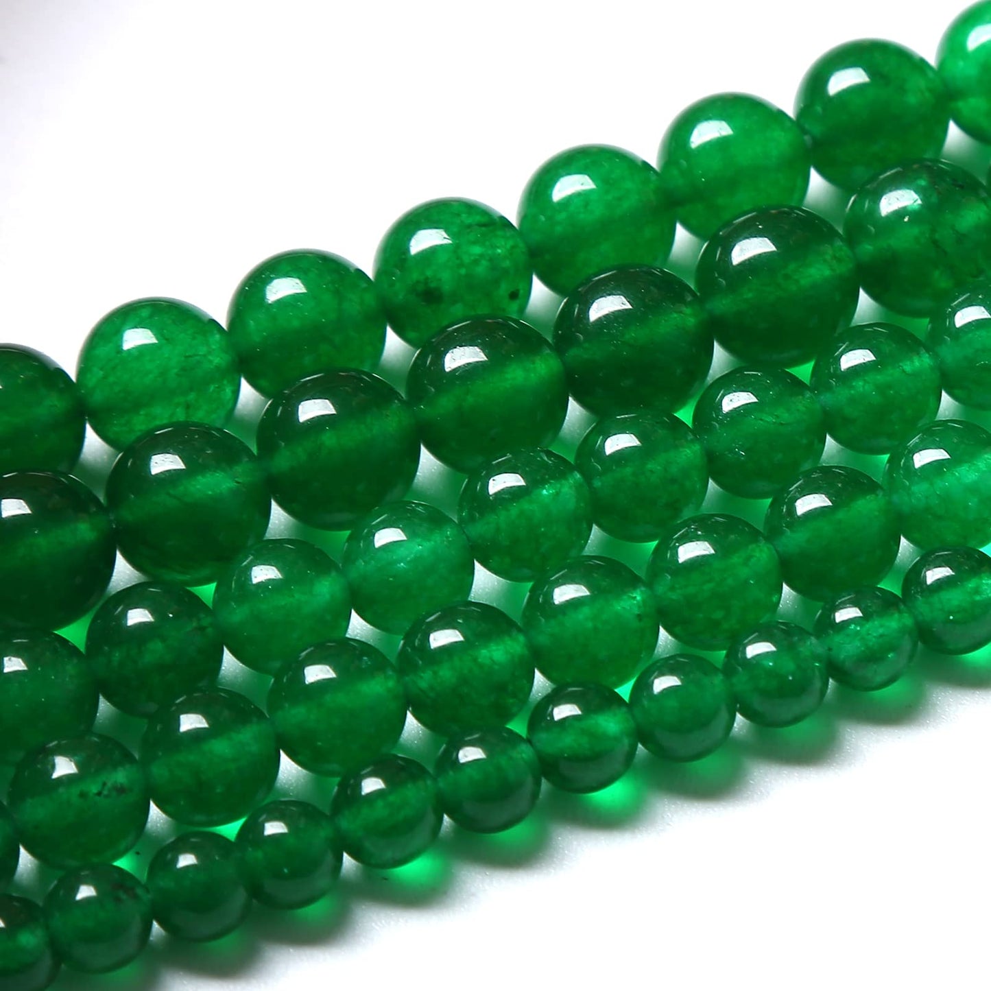 4mm 90pcs Natural Chinese Green Jade Beads Chalcedony Round Loose Gemstone Crystal Energy Healing Power Stone Beads for Jewelry Making DIY Bracelet (4mm, Chinese Green Jade)