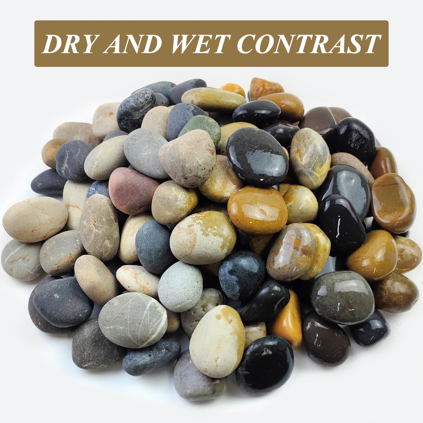 FANTIAN 20 lbs Natural River Rocks Mexican Beach Pebbles, 2-3 Inch Decorative River Rocks for Landscaping Garden Paving Plant Rocks Crafting Walkways and Outdoor Decorative Stone