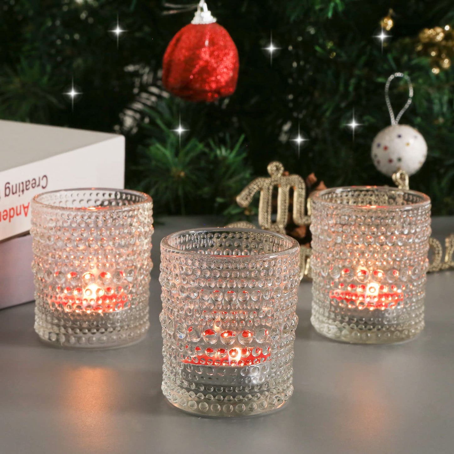 24 Pack Votive Candle Holders, Clear Glass Tealight Candle Holders DIY Wax Filling for Wedding, Tea Light Candles Holder for Home Table Decoration