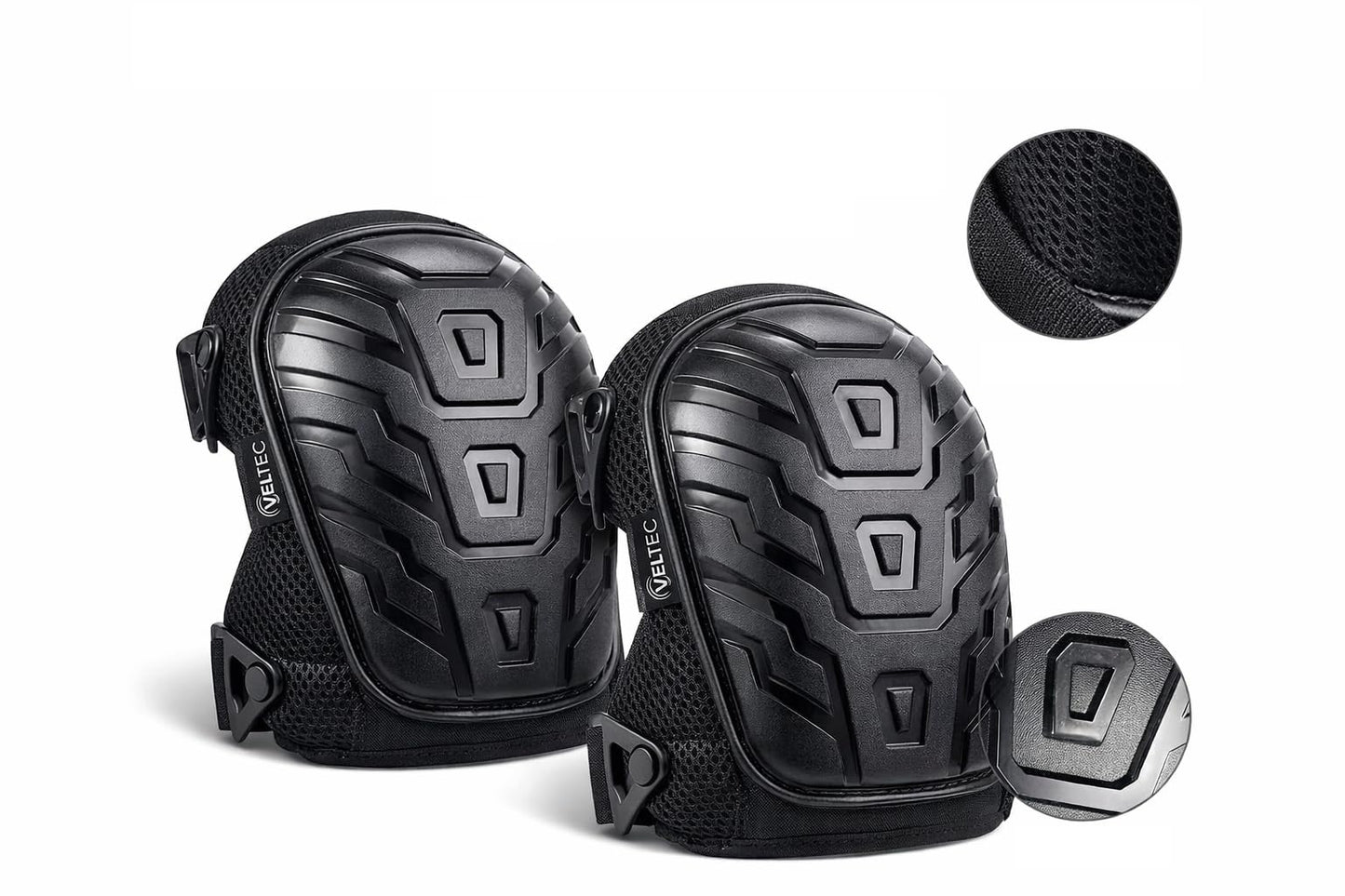Veltec Premium Knee Pads for Work with Soft Foam and Gel Cushion - Heavy Duty Pads & Adjustable Non-Slip Straps - Pro Protection & Comfortable for Construction, Gardening, Flooring, Roofing and More