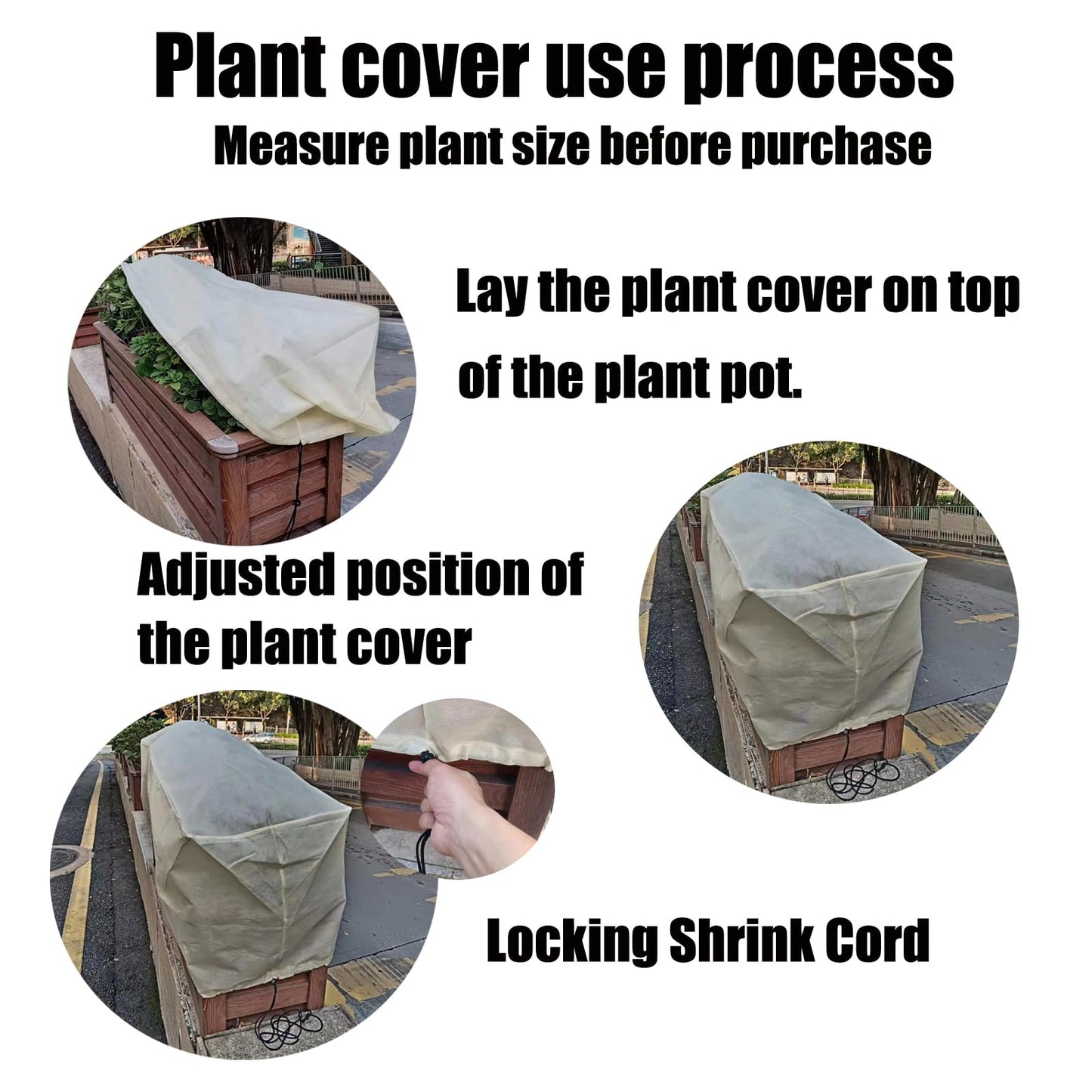 EJW Planter Cover, Plant Covers Freeze Protection,2 Pack 39.3"*17.7"x15.7" Planter Covers for Winter, Frost Cloths for Outdoor Plants, Raised Bed Covers for Winter.