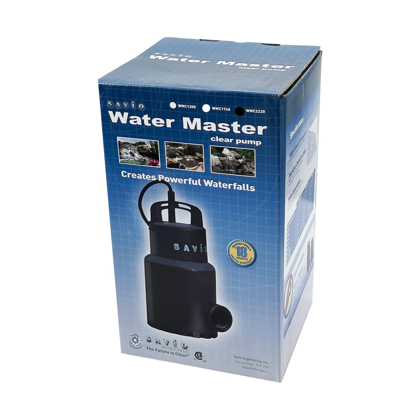 Savio Water Master Clear 1740 GPH Submersible Pond Pump