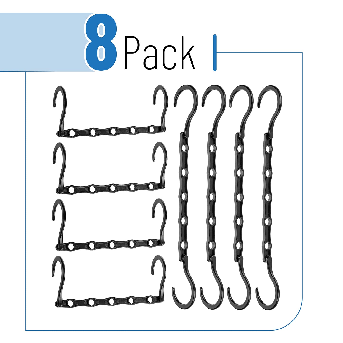 Mr. Pen- Space Saving Hangers, Black, 8 Pack, Clothes Organizers, Shirt Hangers, Magic Closet Space Savers